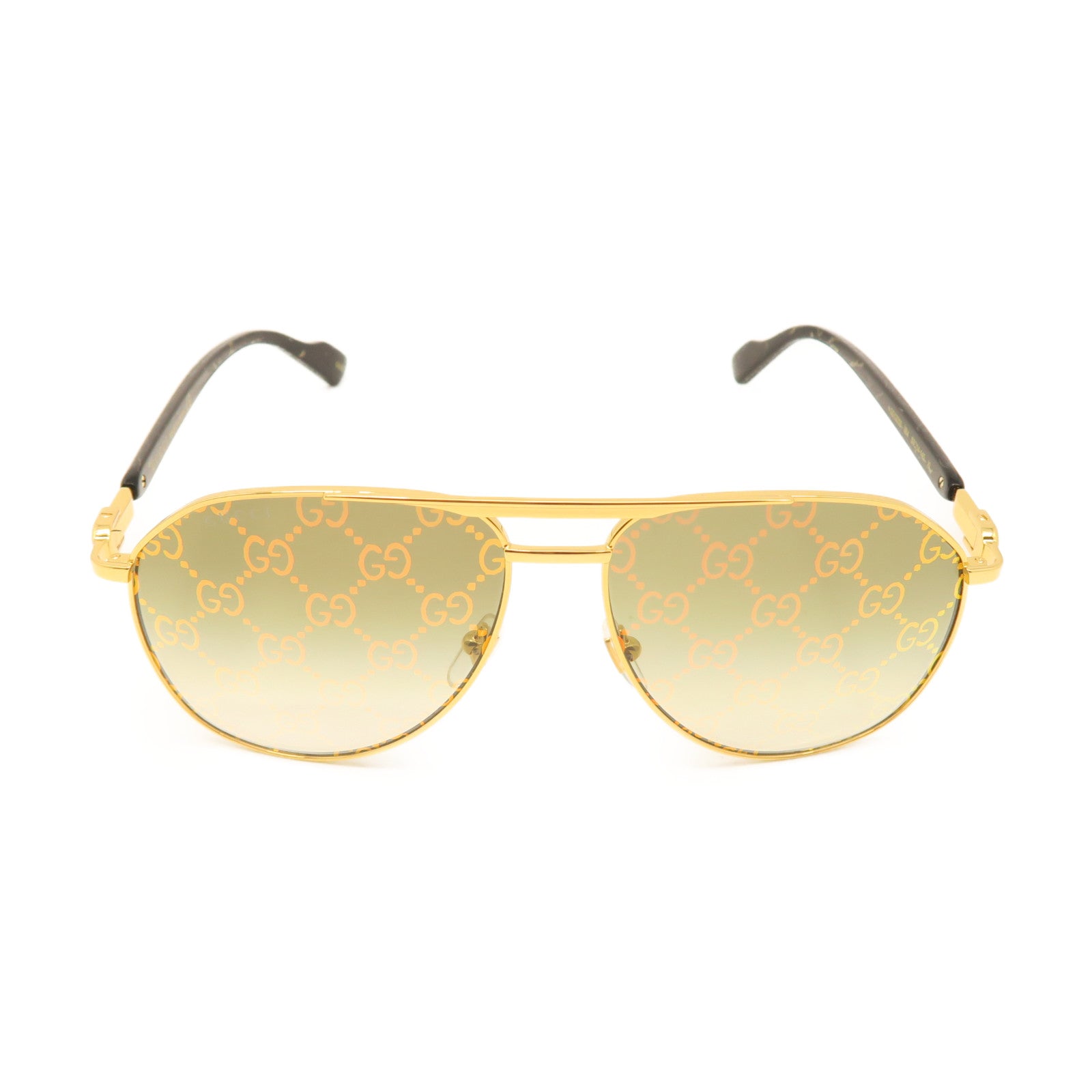 GUCCI PVC/Metal Sunglasses Gold/Black
