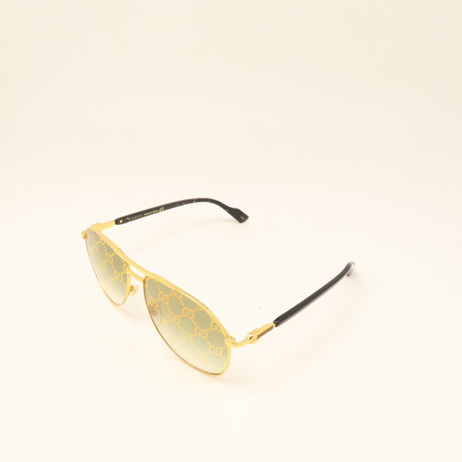GUCCI PVC/Metal Sunglasses Gold/Black