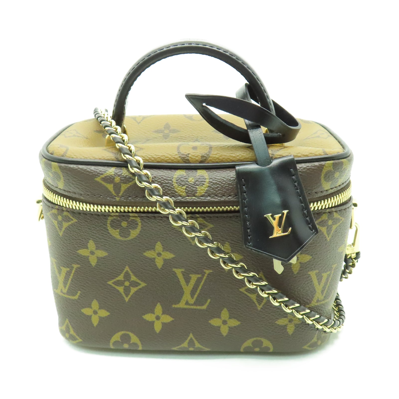 LOUIS VUITTON Monogram Vanity PM金扣手挽肩背兩用袋啡色