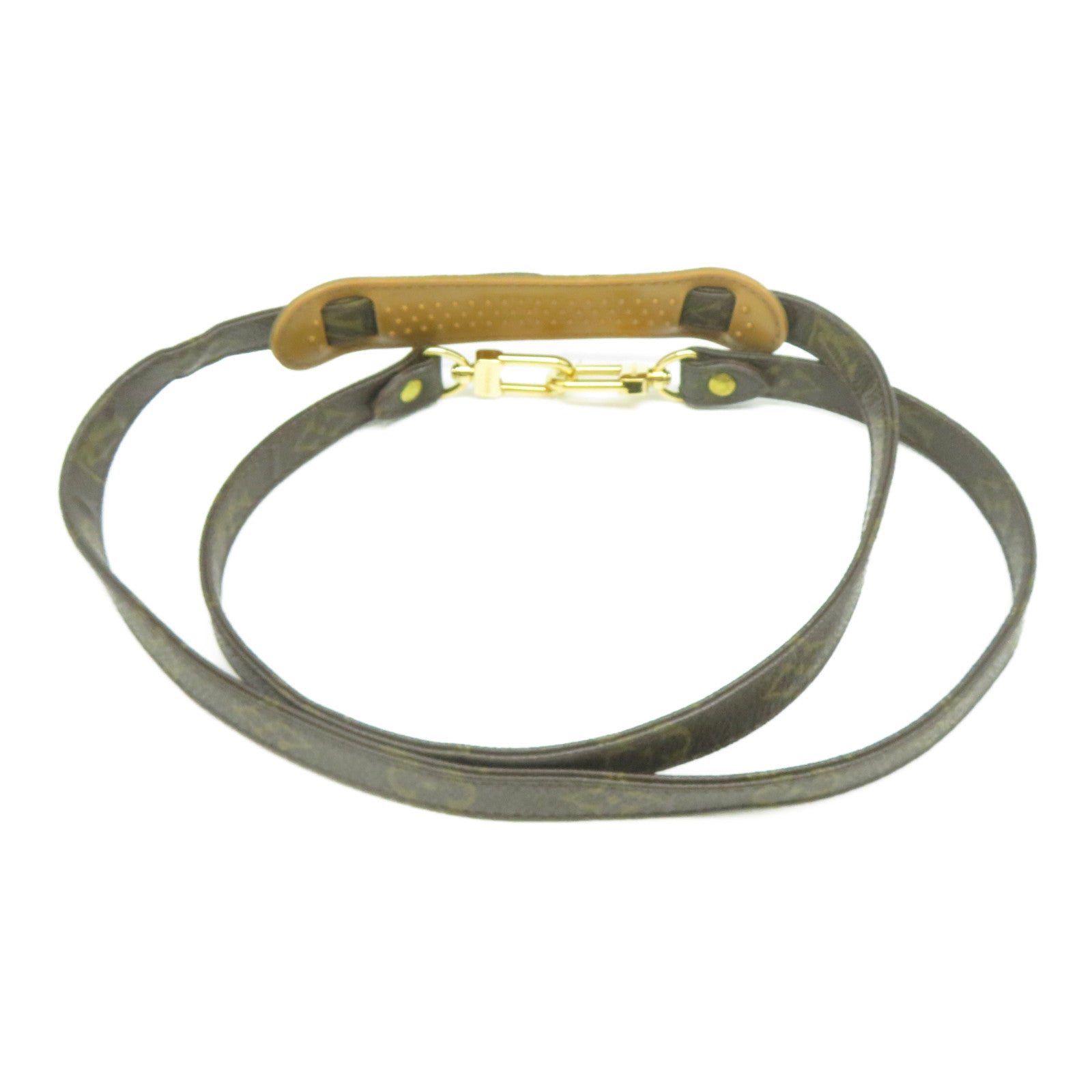 LOUIS VUITTON Monogram Shoulder Strap金扣肩帶啡色