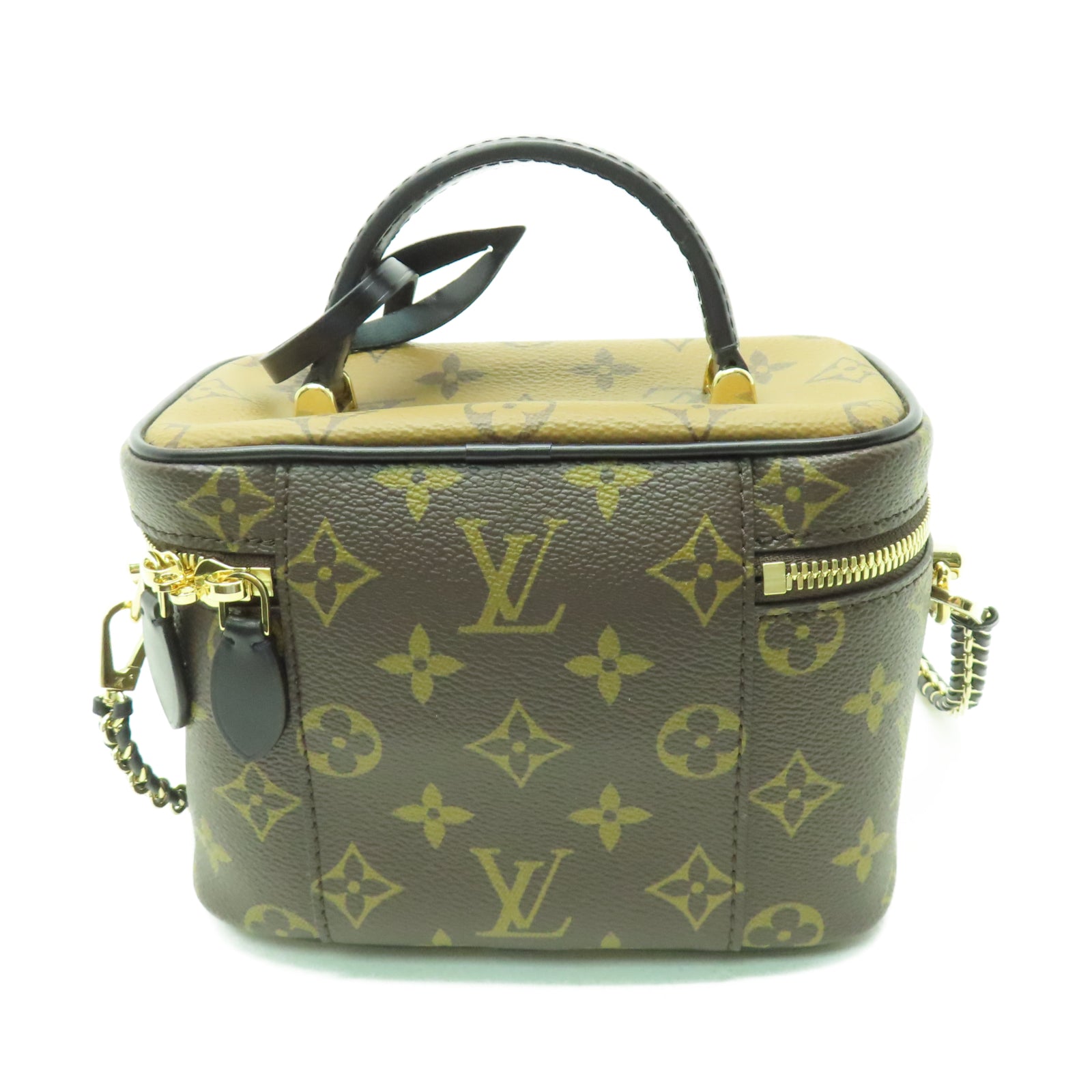 LOUIS VUITTON Monogram Vanity PM金扣手挽肩背兩用袋啡色