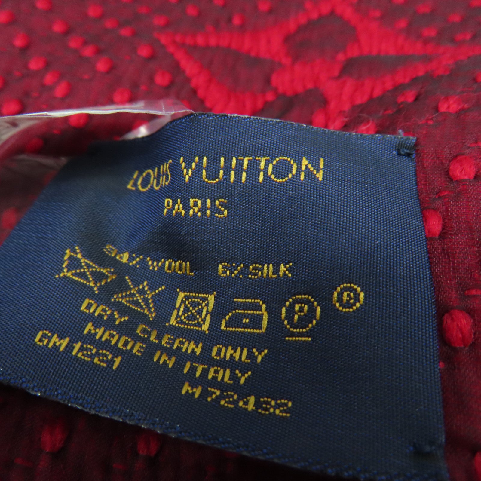 LOUIS VUITTON 羊毛Logomania Scarf S00圍巾紅色