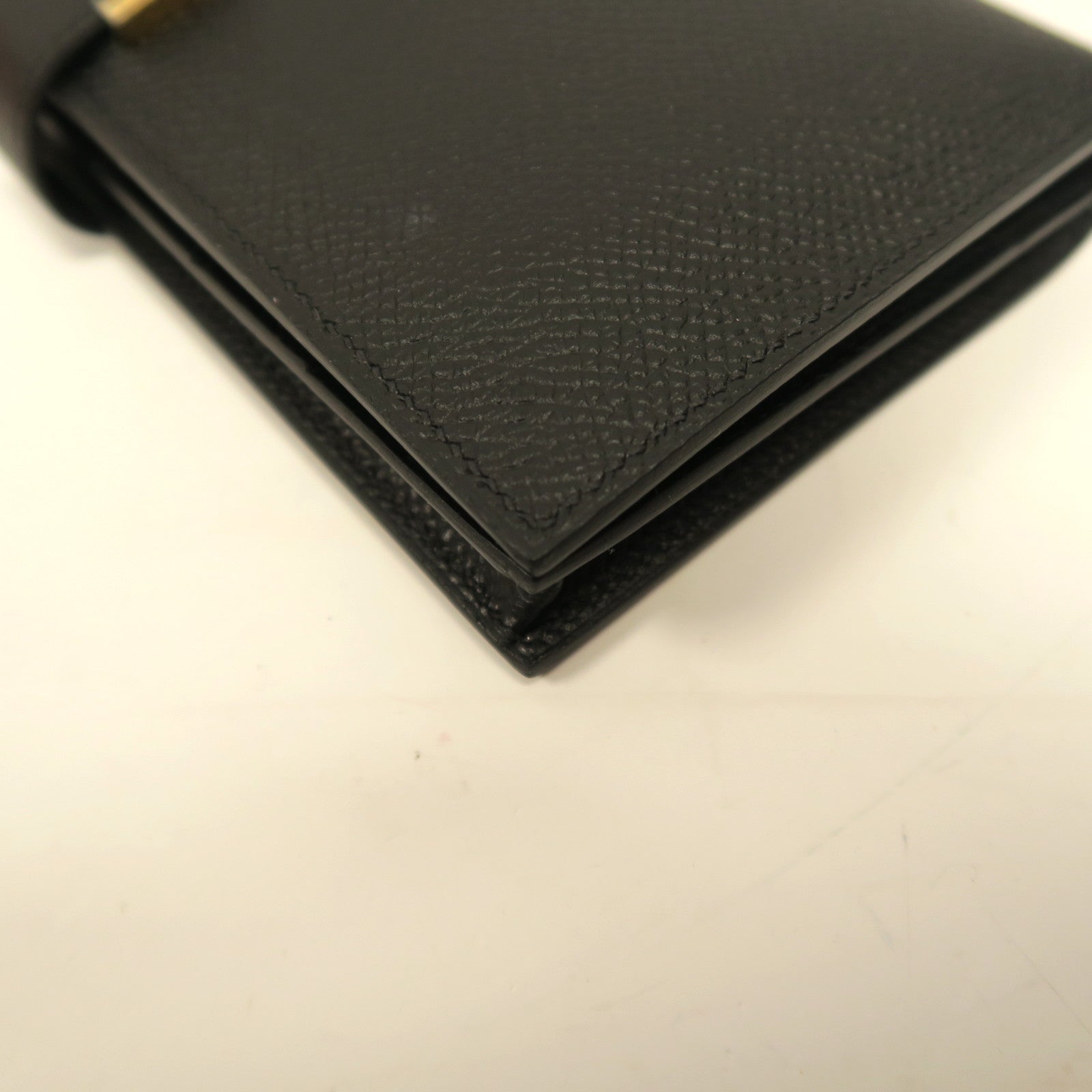 HERMES Epsom皮革Bearn Long Wallet金扣長錢包黑色