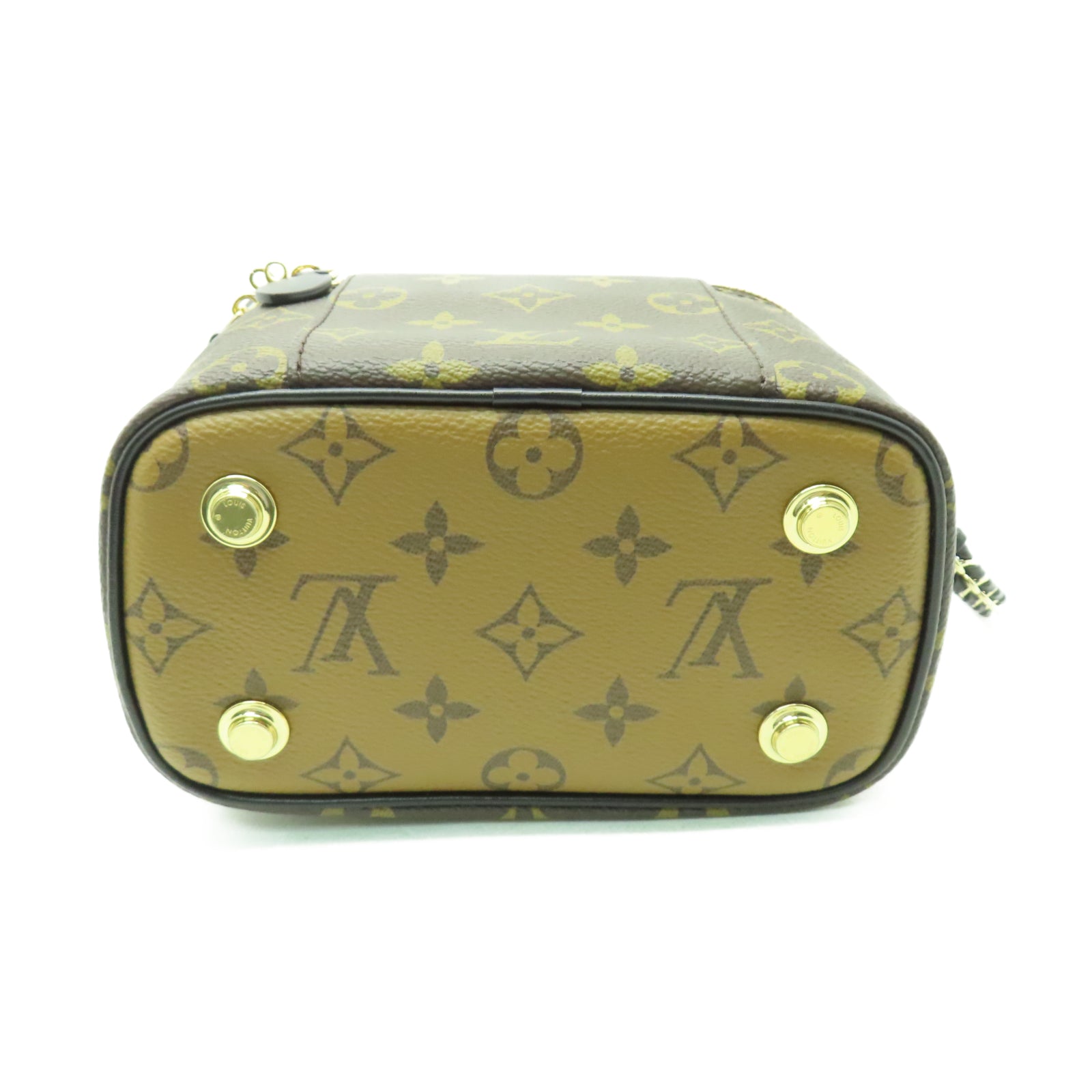 LOUIS VUITTON Monogram Vanity PM金扣手挽肩背兩用袋啡色
