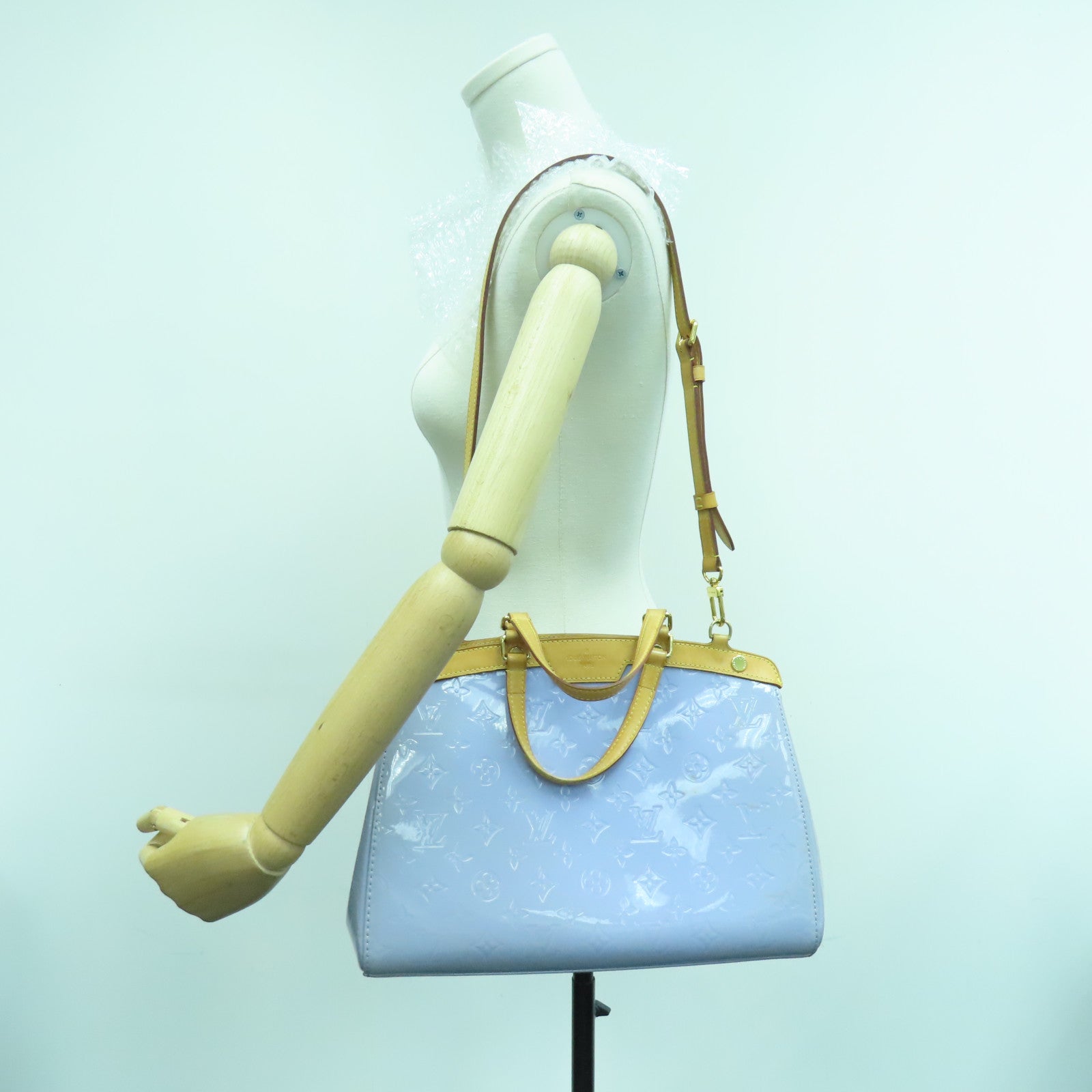 LOUIS VUITTON Vernis Brea MM 2way Shoulder Bag金扣手挽肩背兩用袋紫色