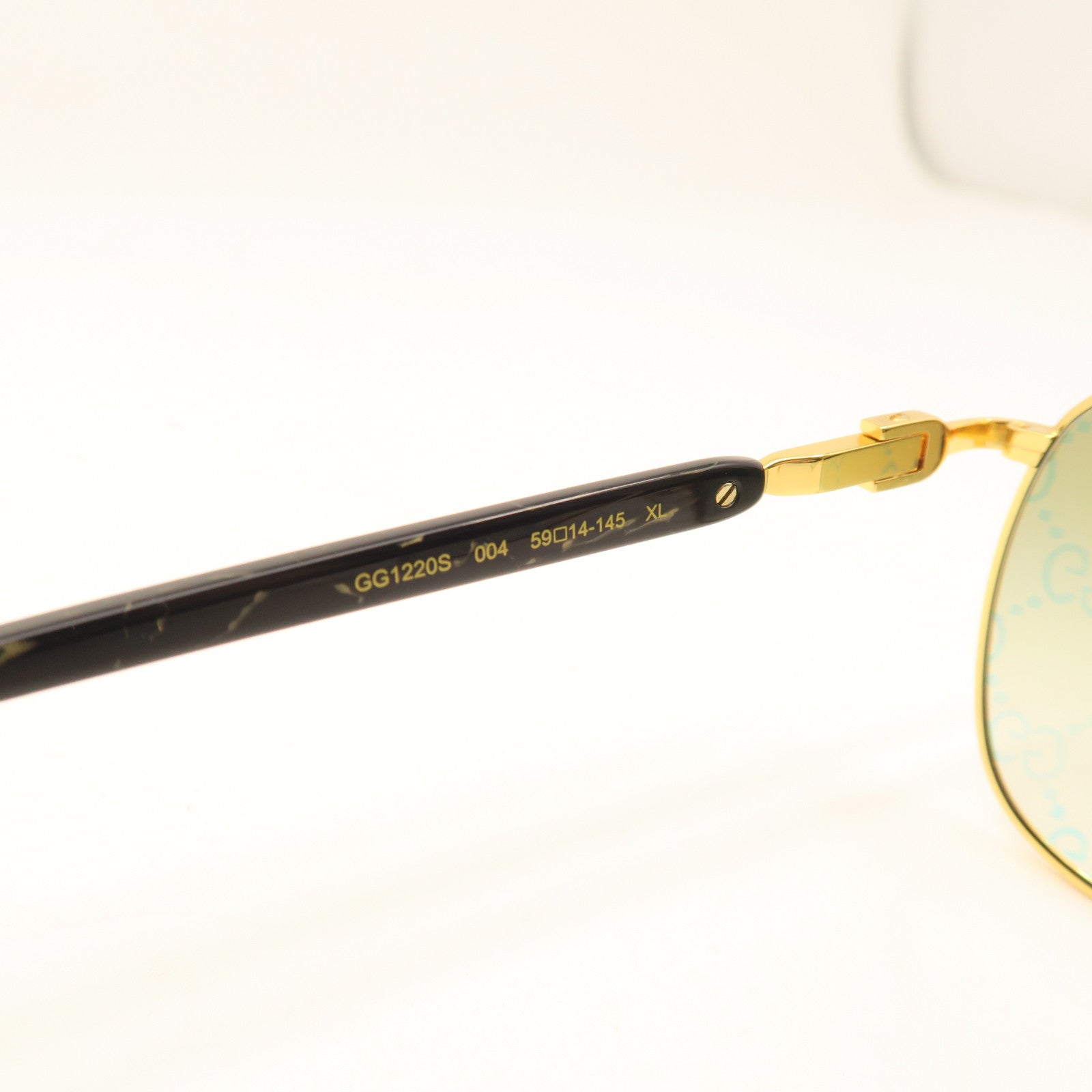GUCCI PVC/Metal Sunglasses Gold/Black