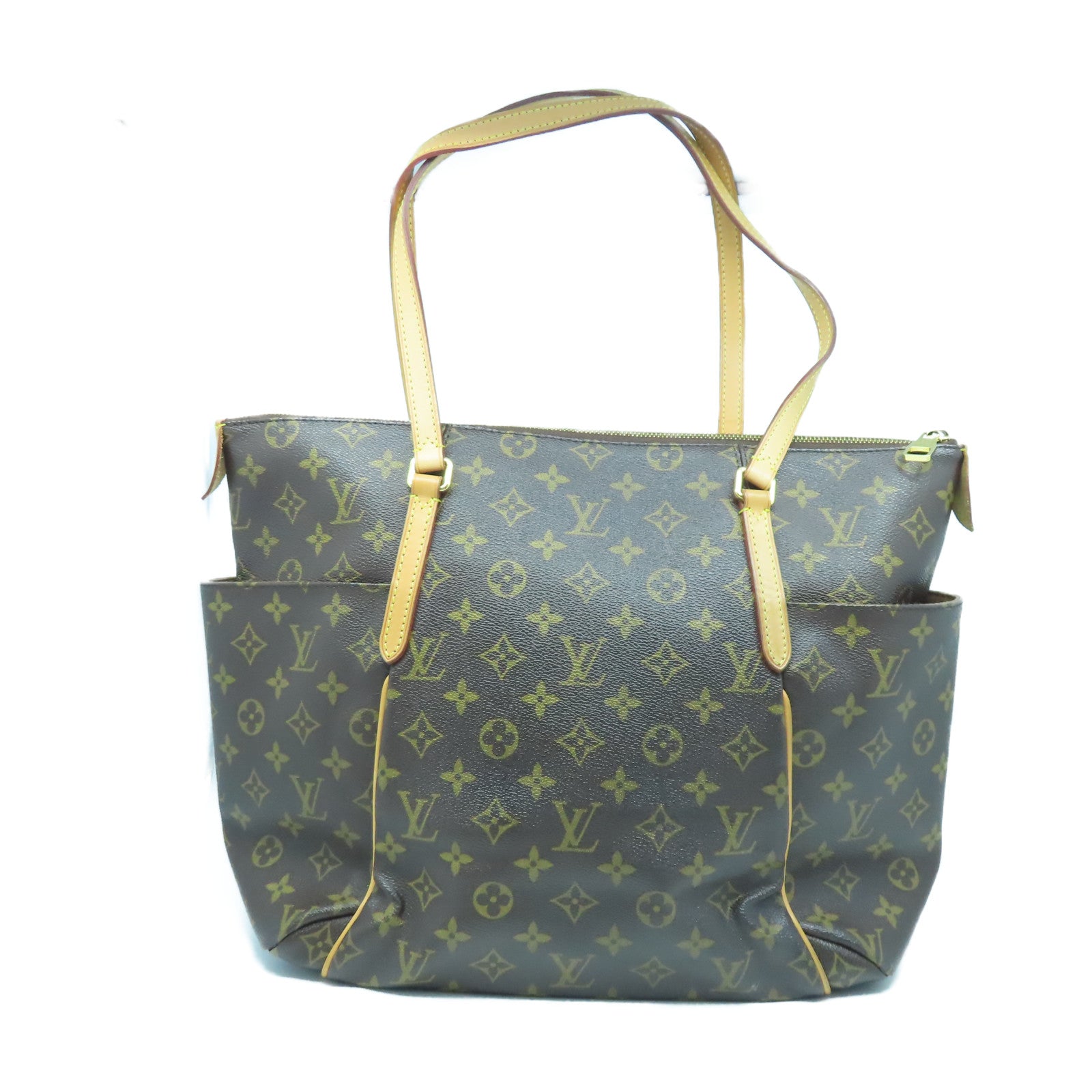 LOUIS VUITTON Monogram Totally MM金扣手挽袋棕色