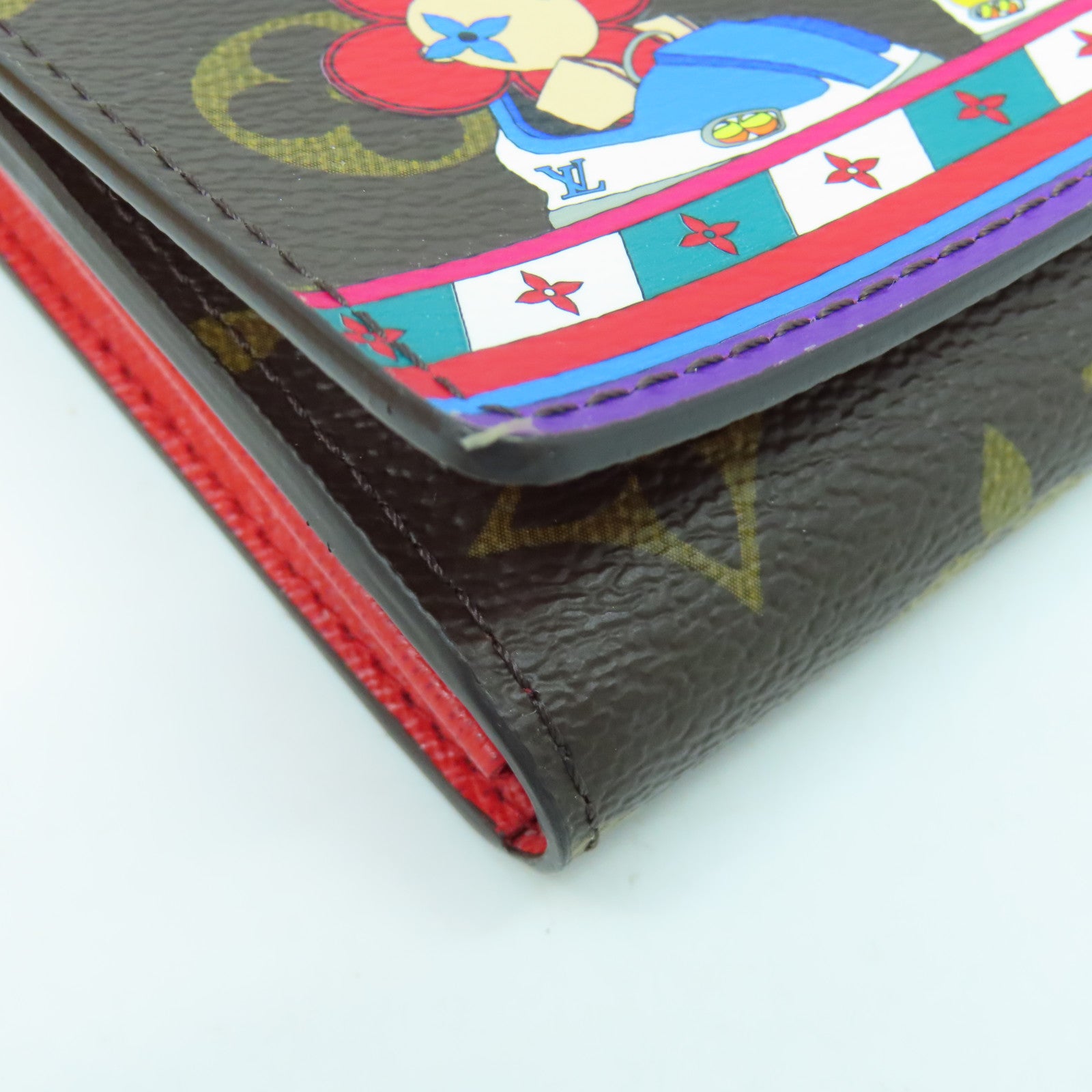 LOUIS VUITTON Monogram Portefeuille Sarah NM Bifold Purse金扣長錢包棕色