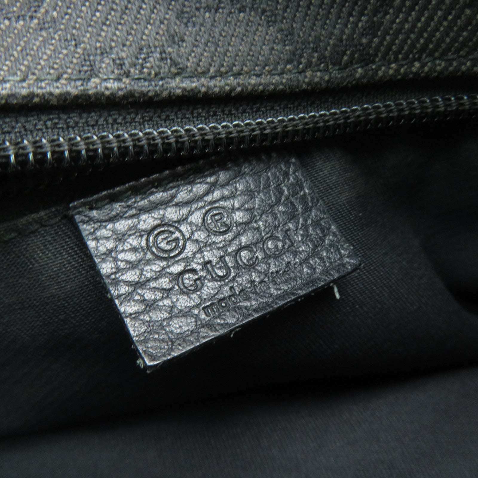 GUCCI 【激減優惠】帆布/皮革Tote Bag銀扣手挽袋黑色