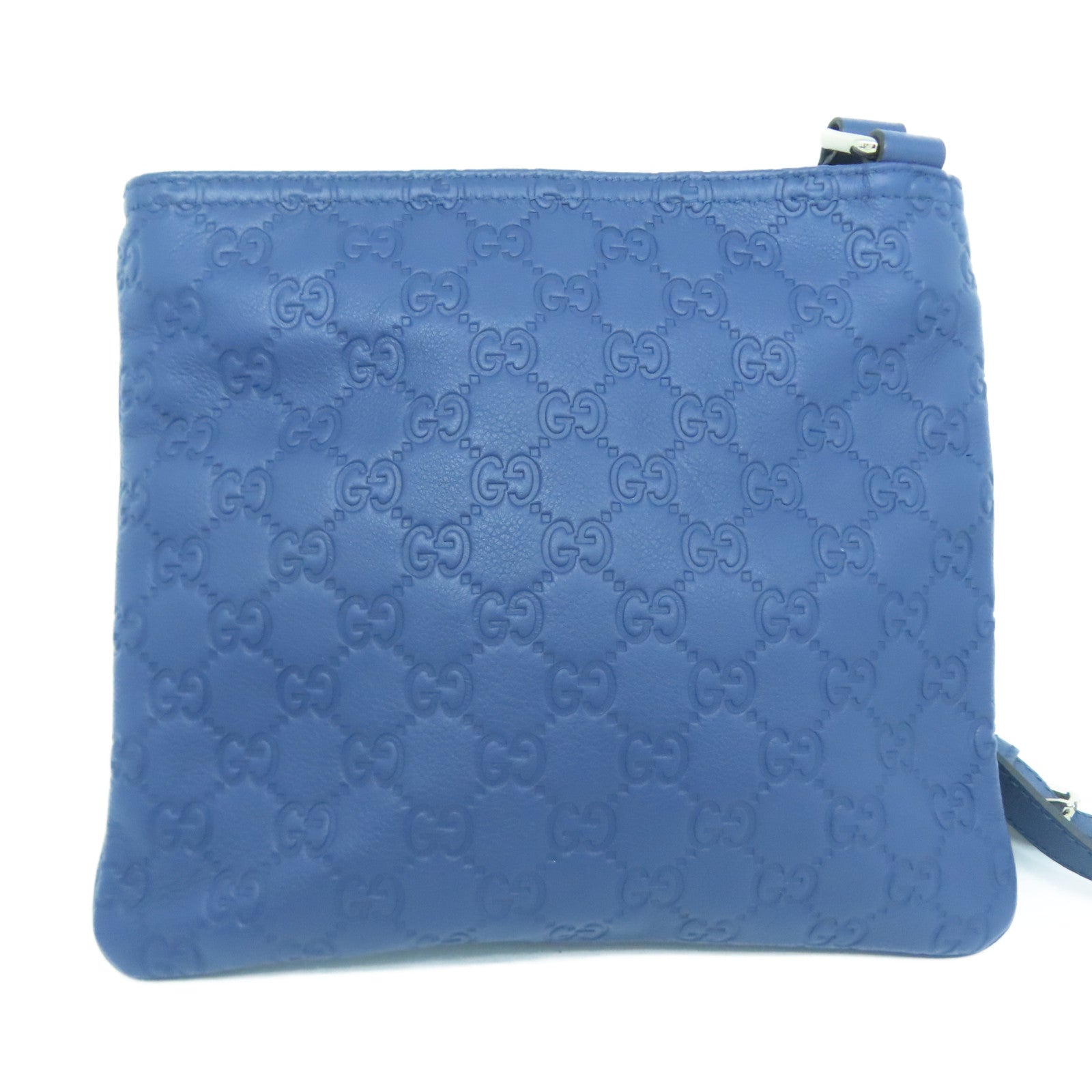 GUCCI 牛皮皮革Shoulder Bag銀扣肩背袋藍色