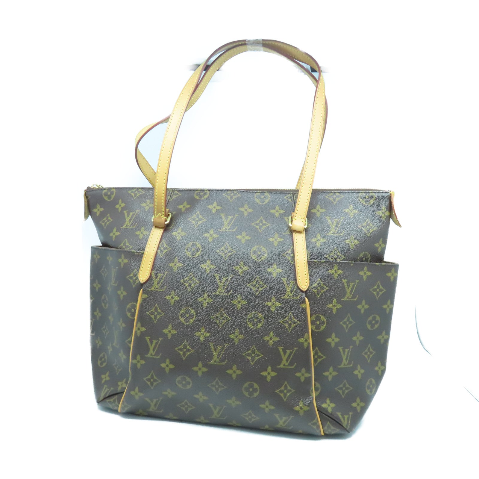 LOUIS VUITTON Monogram Totally MM金扣手挽袋棕色