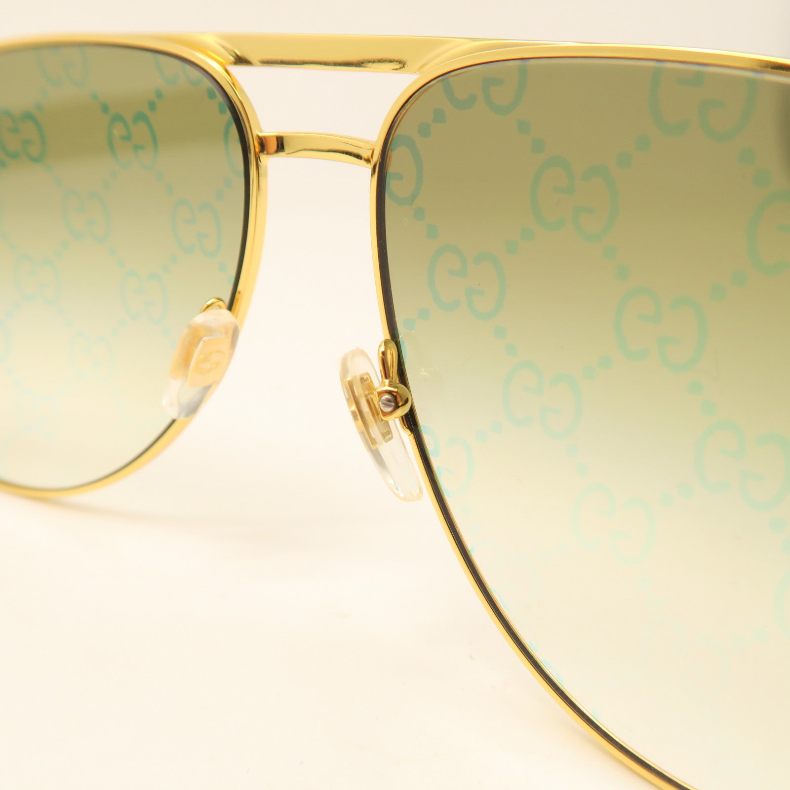 GUCCI PVC/Metal Sunglasses Gold/Black