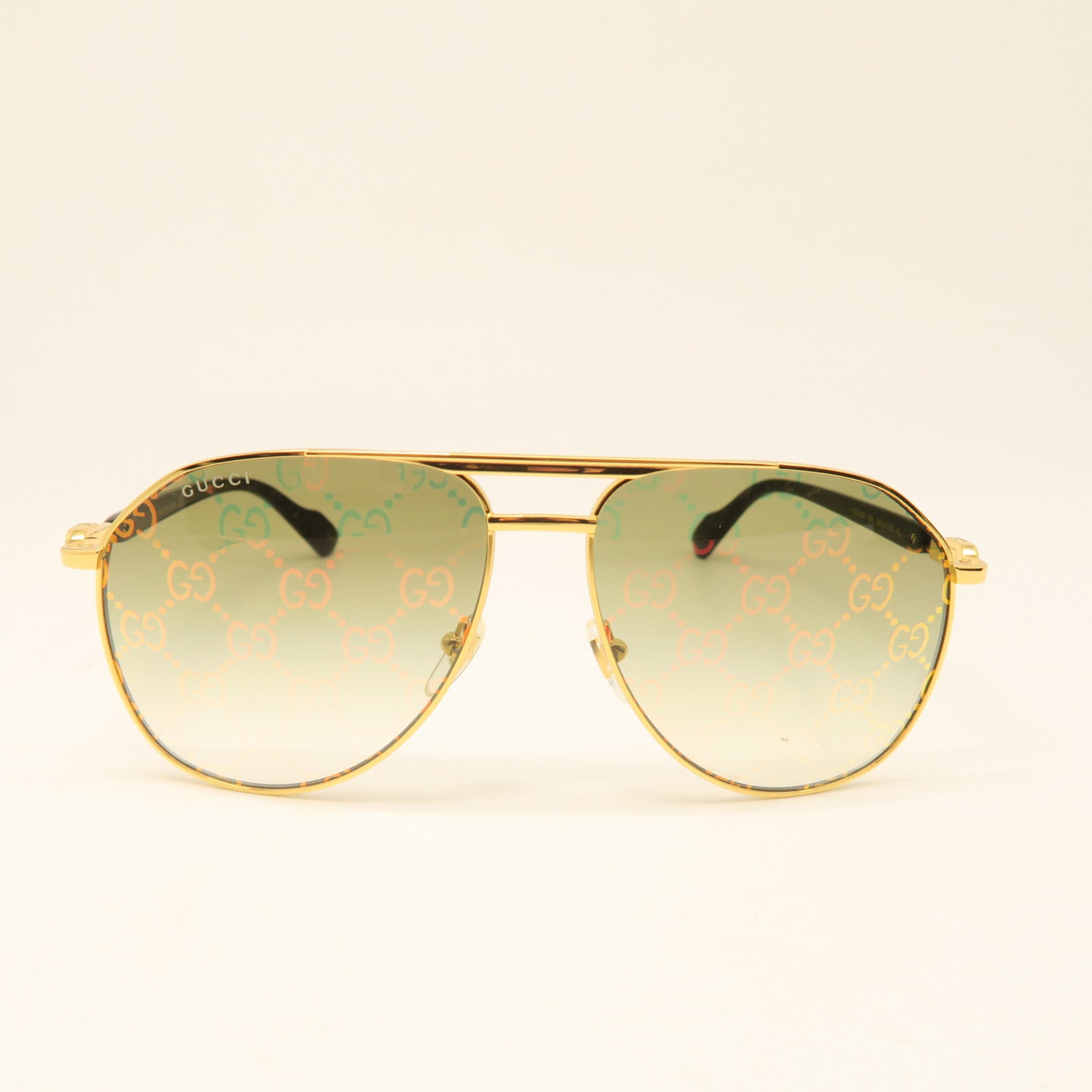 GUCCI PVC/Metal Sunglasses Gold/Black