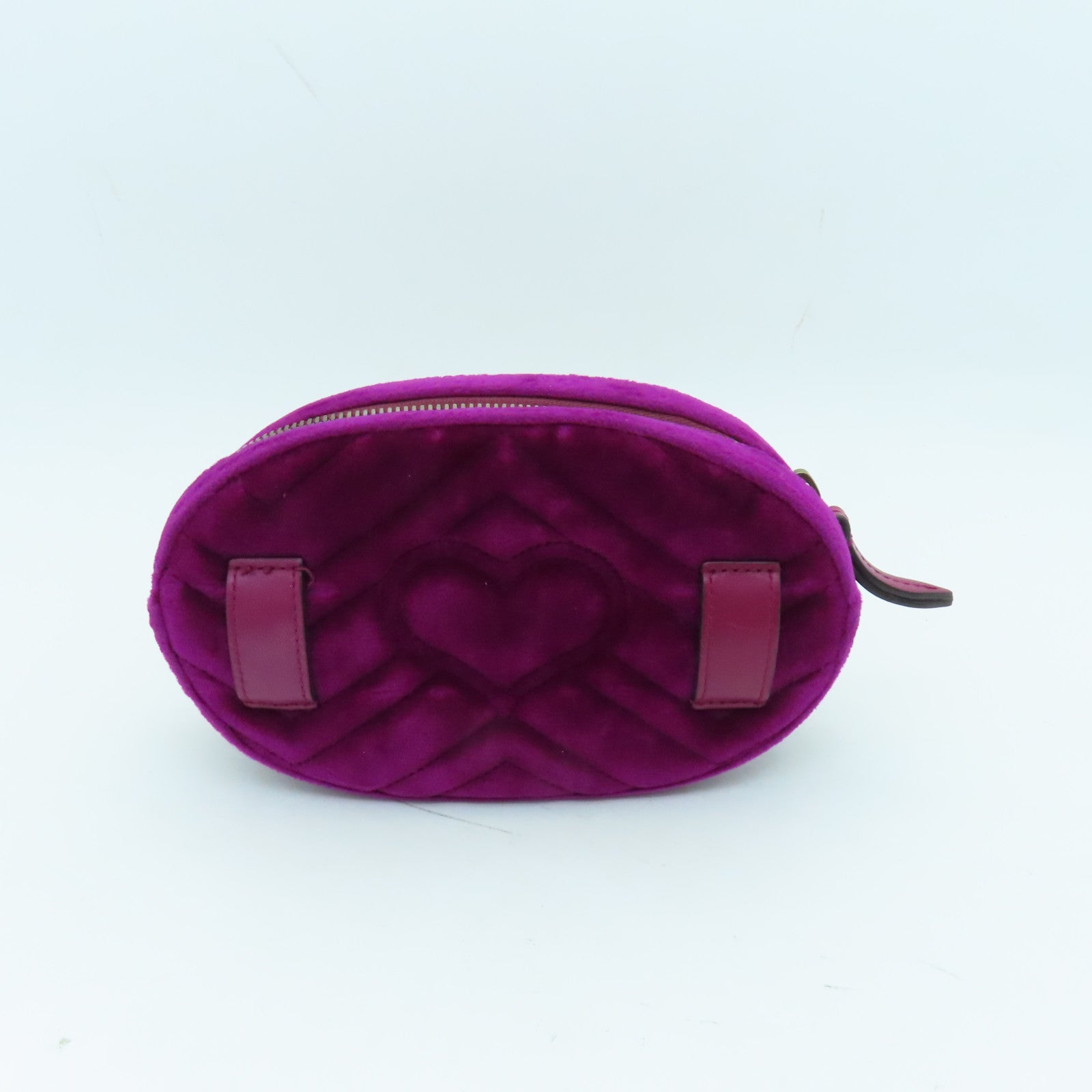 GUCCI Velvet GG Marmont Belt Bag Purple