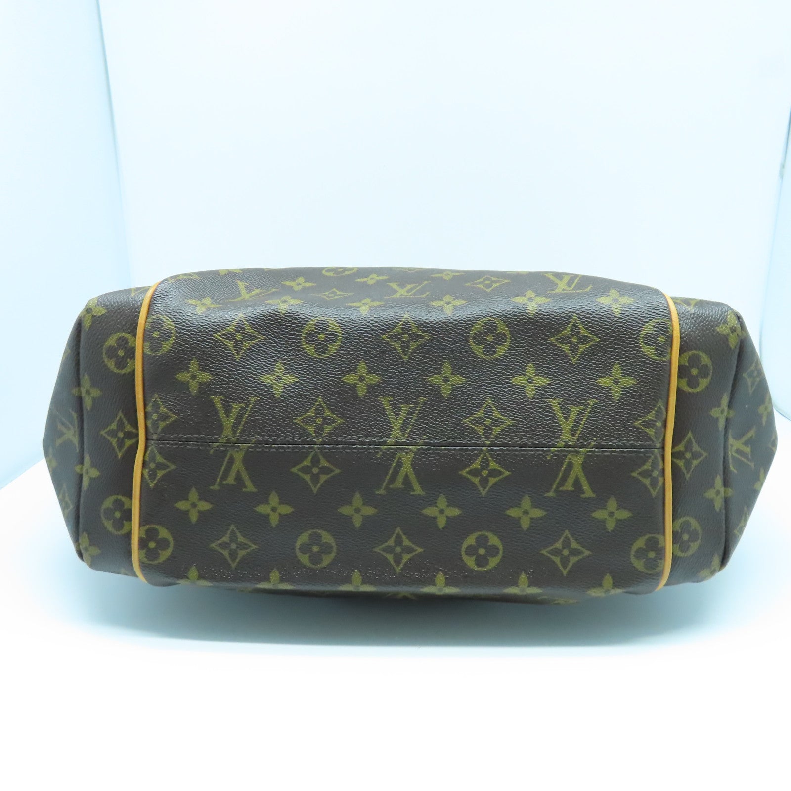LOUIS VUITTON Monogram Totally MM金扣手挽袋棕色