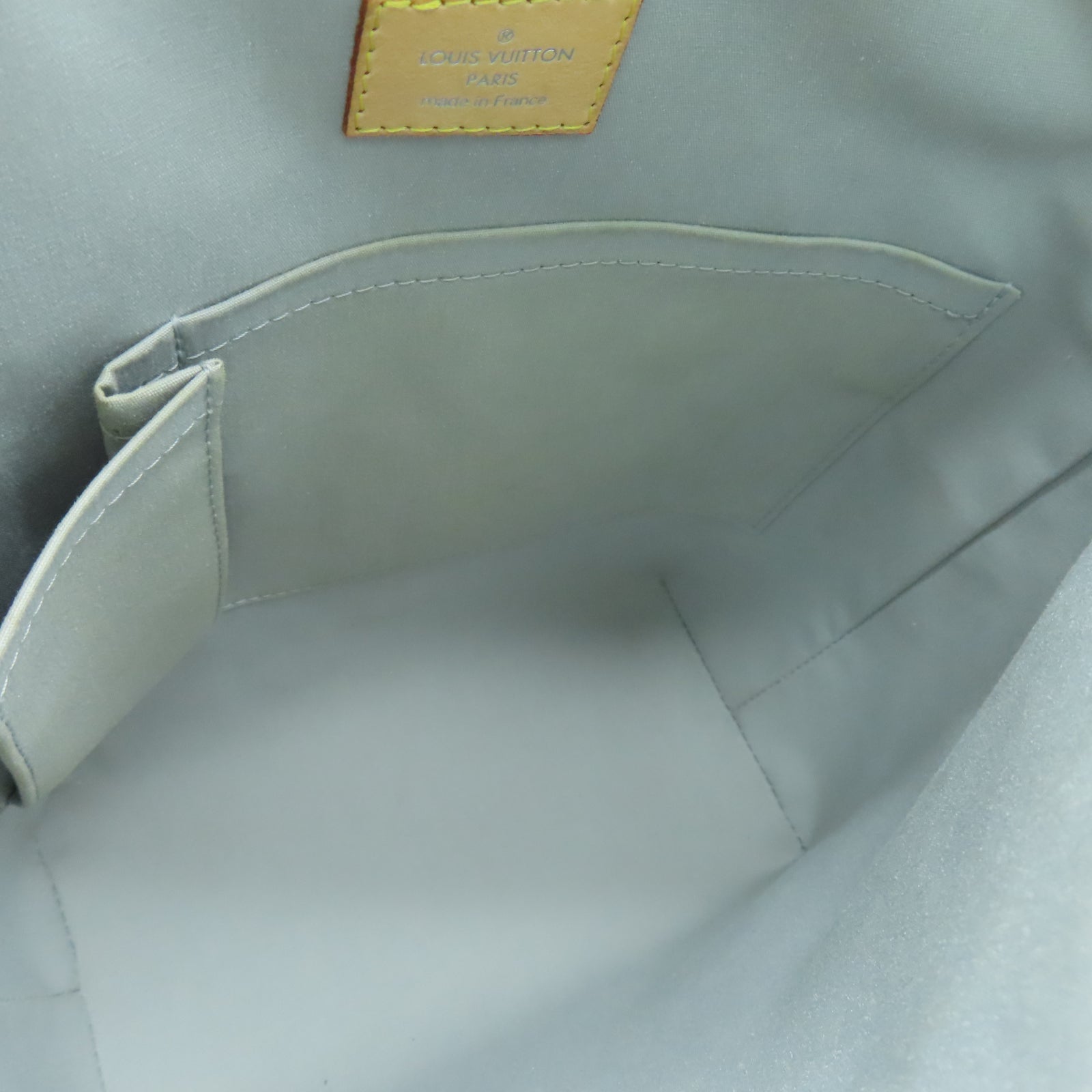 LOUIS VUITTON Monogram漆皮皮革Lockit Mirror手挽袋银色