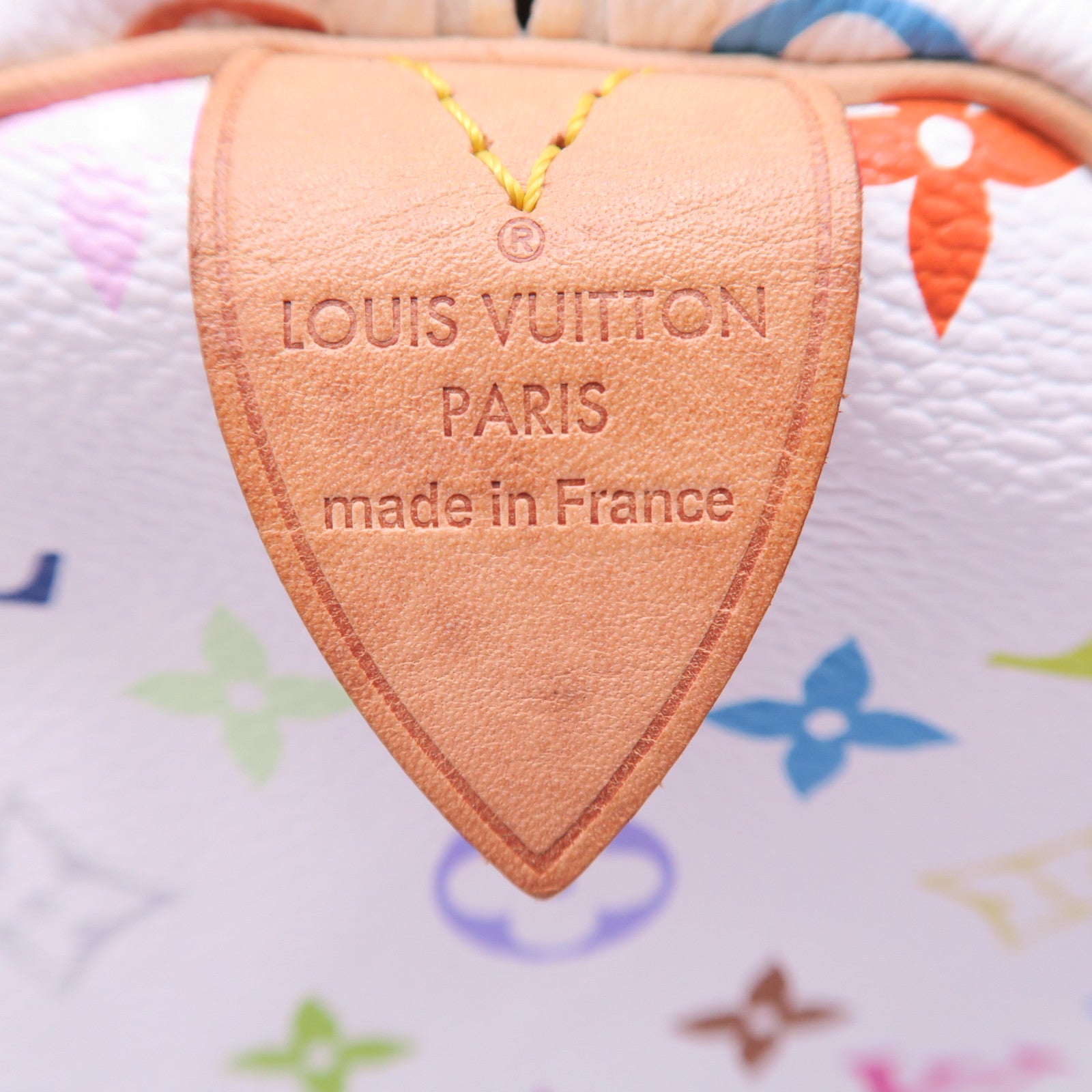 LOUIS VUITTON Monogram Multicolore Speedy 30金扣手挽袋白色