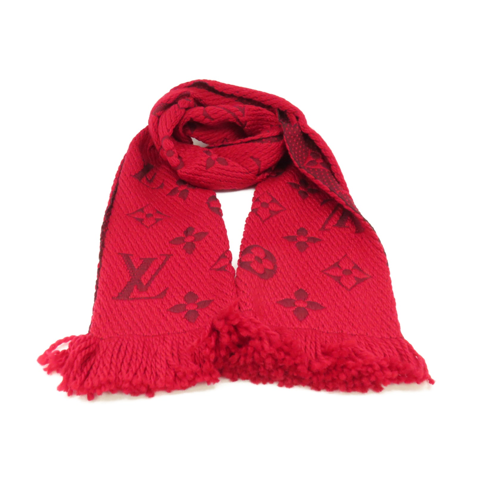 LOUIS VUITTON 羊毛Logomania Scarf S00圍巾紅色
