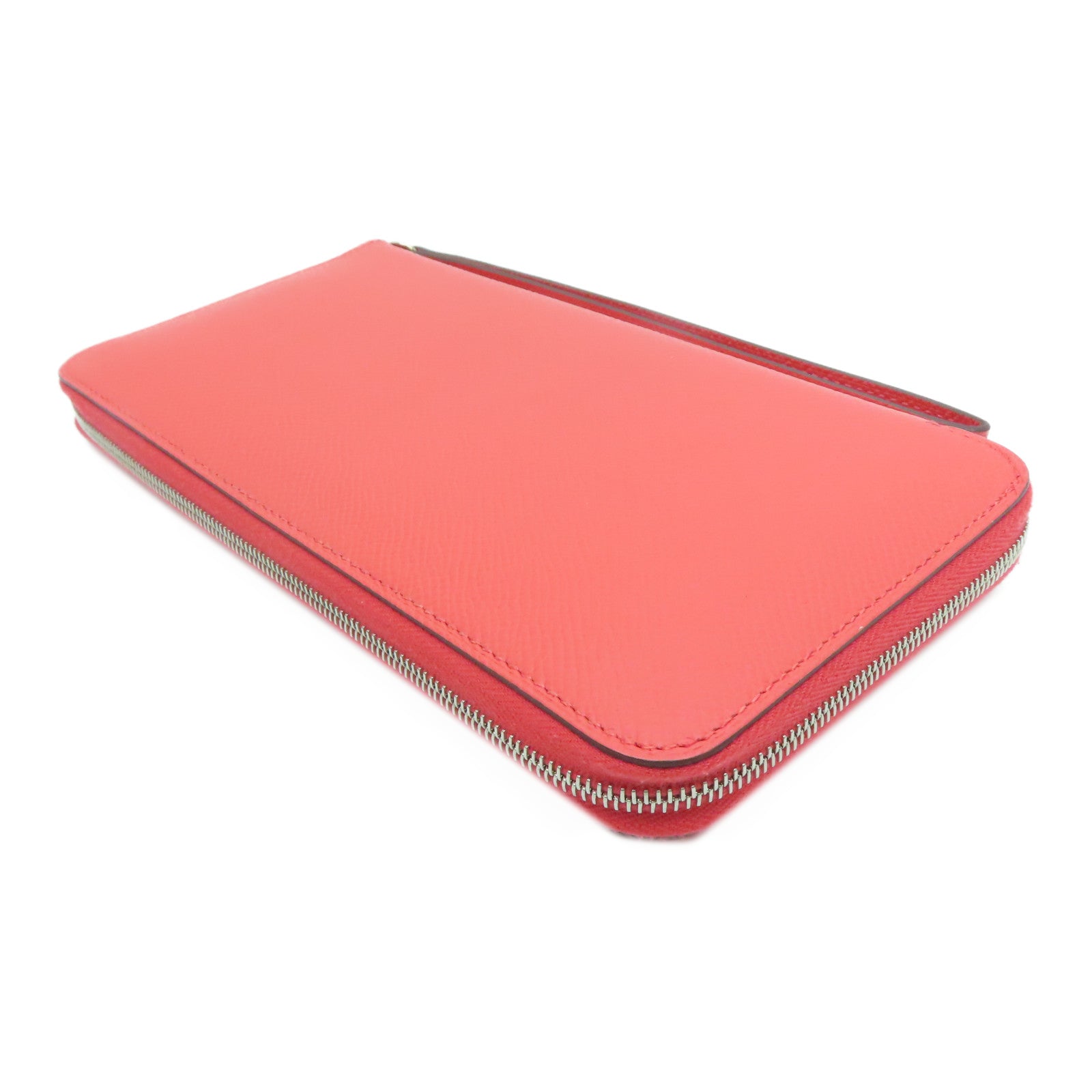 HERMES 【激减优惠】Epsom皮革Azap Wallet With Lucky Wrist Strap拉链长钱包Rose Jaipur粉红色