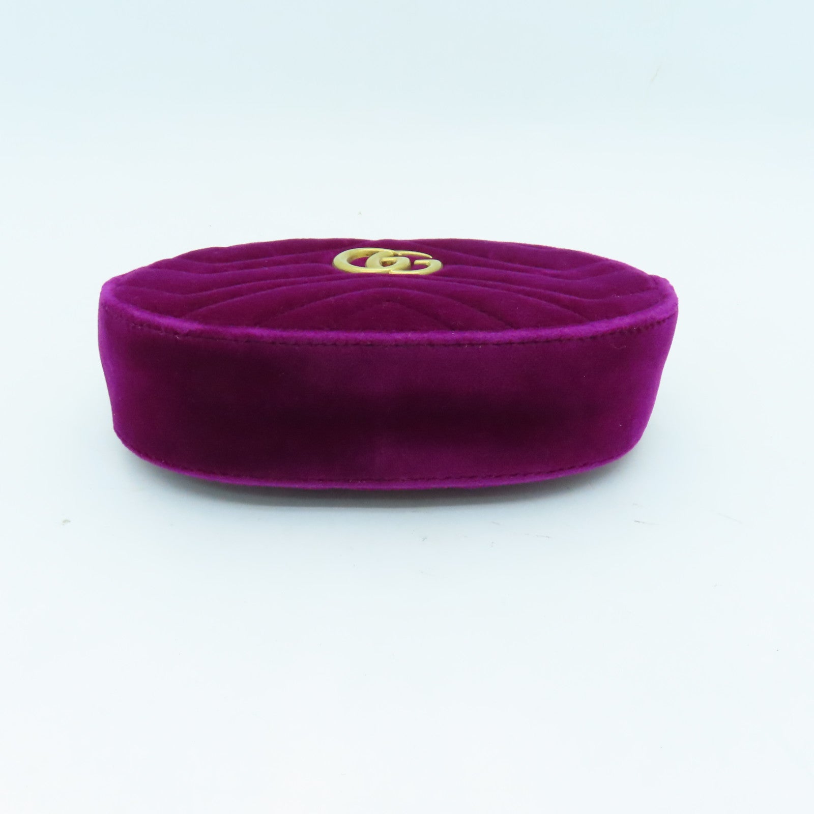 GUCCI Velvet GG Marmont Belt Bag Purple