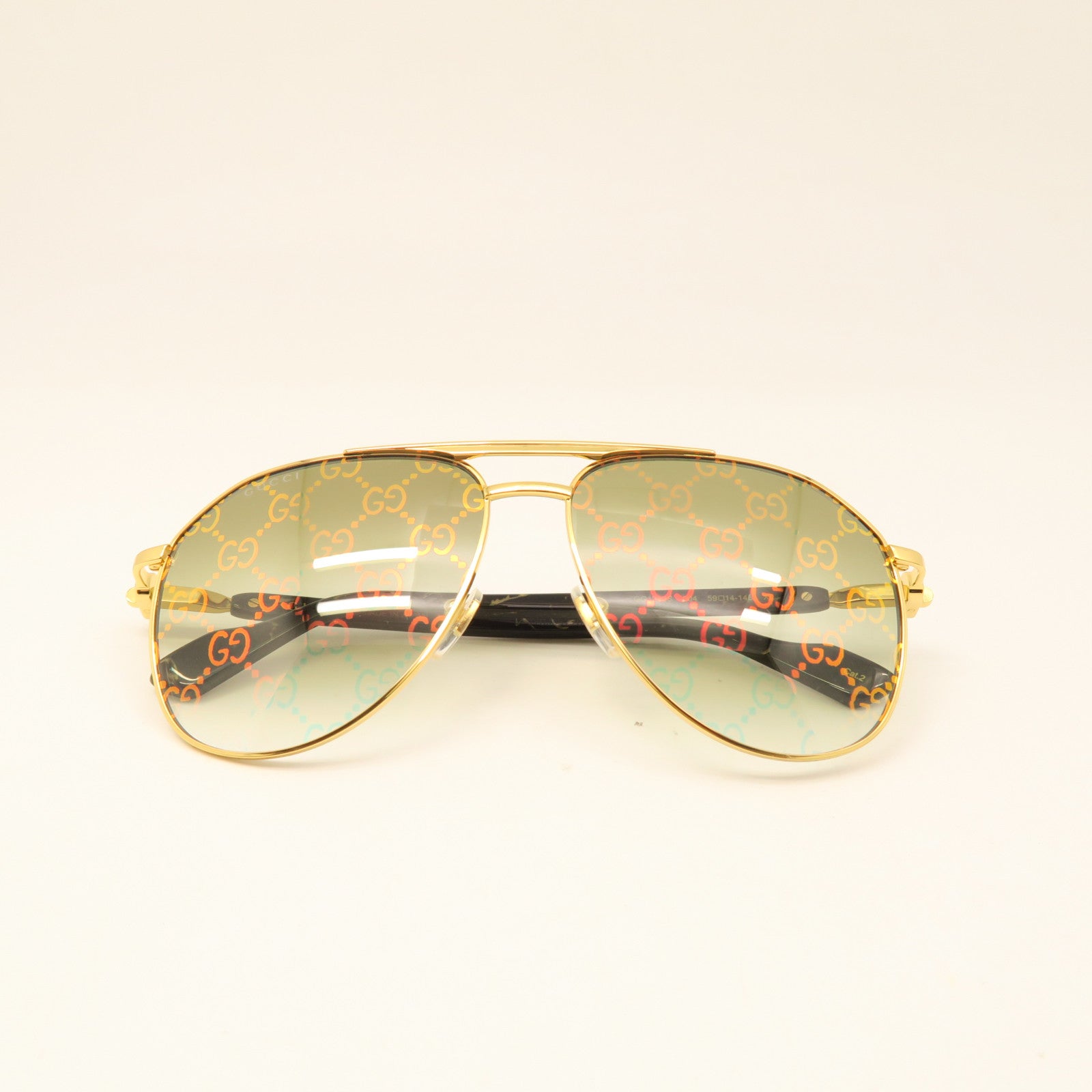 GUCCI PVC/Metal Sunglasses Gold/Black