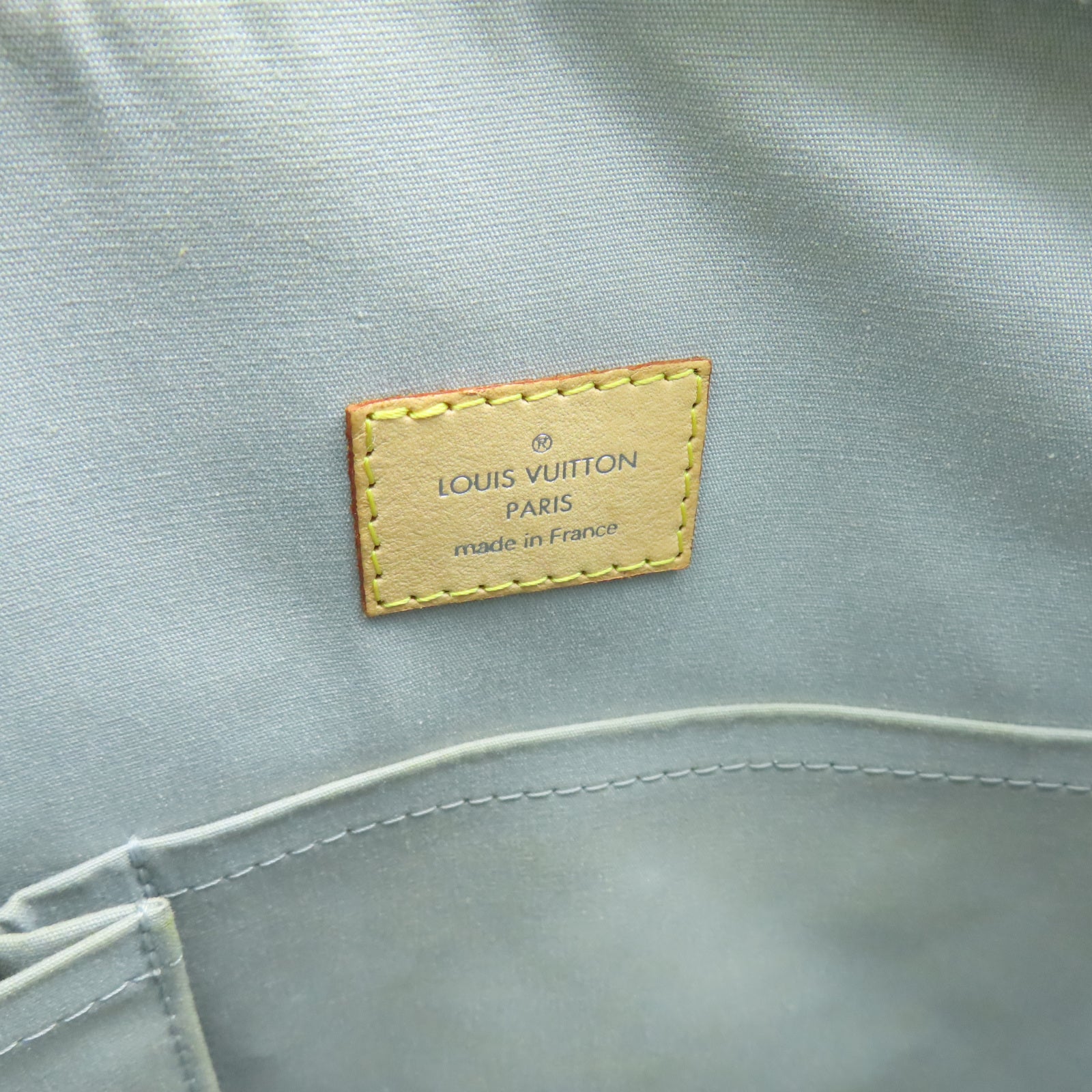 LOUIS VUITTON Monogram漆皮皮革Lockit Mirror手挽袋银色