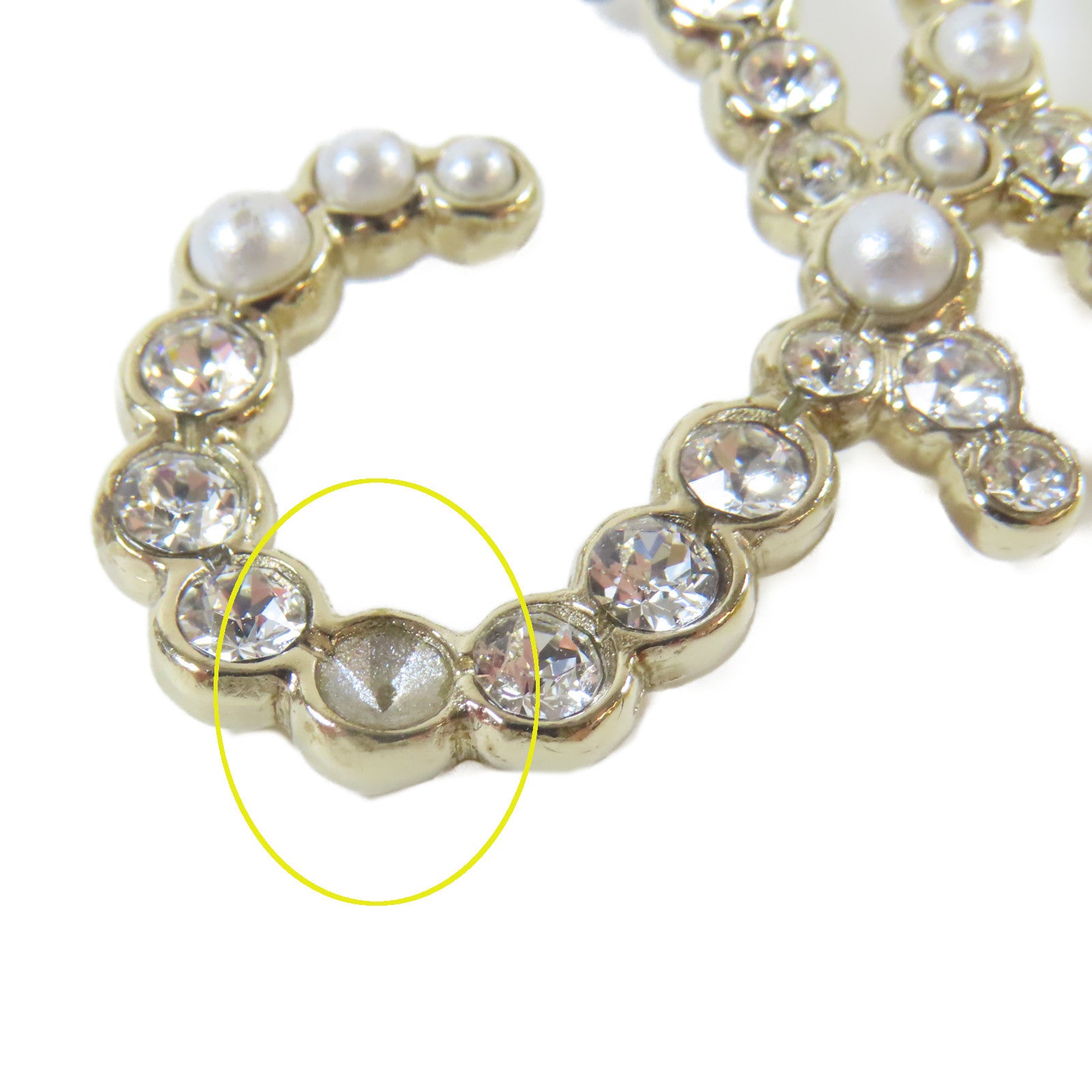 CHANEL 金屬/水晶Brooch胸針金色