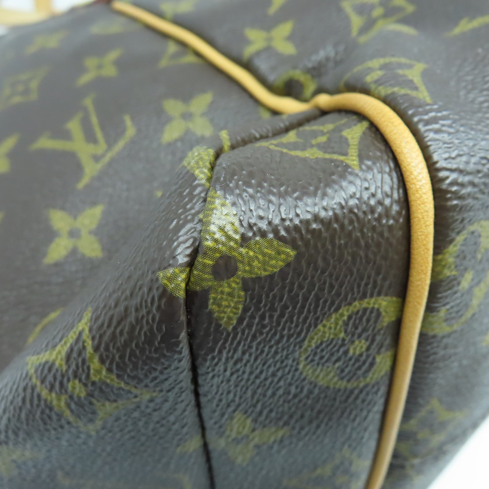 LOUIS VUITTON Monogram Totally MM金扣手挽袋棕色