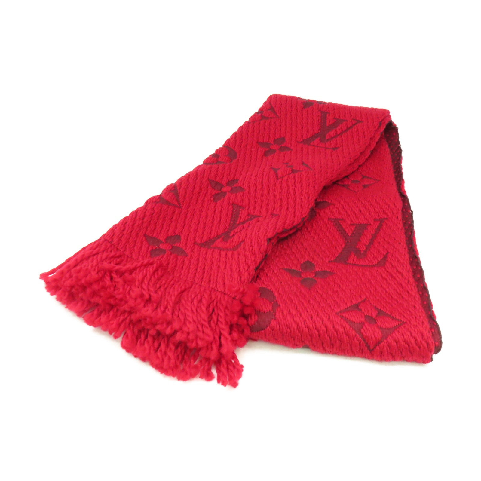 LOUIS VUITTON 羊毛Logomania Scarf S00圍巾紅色