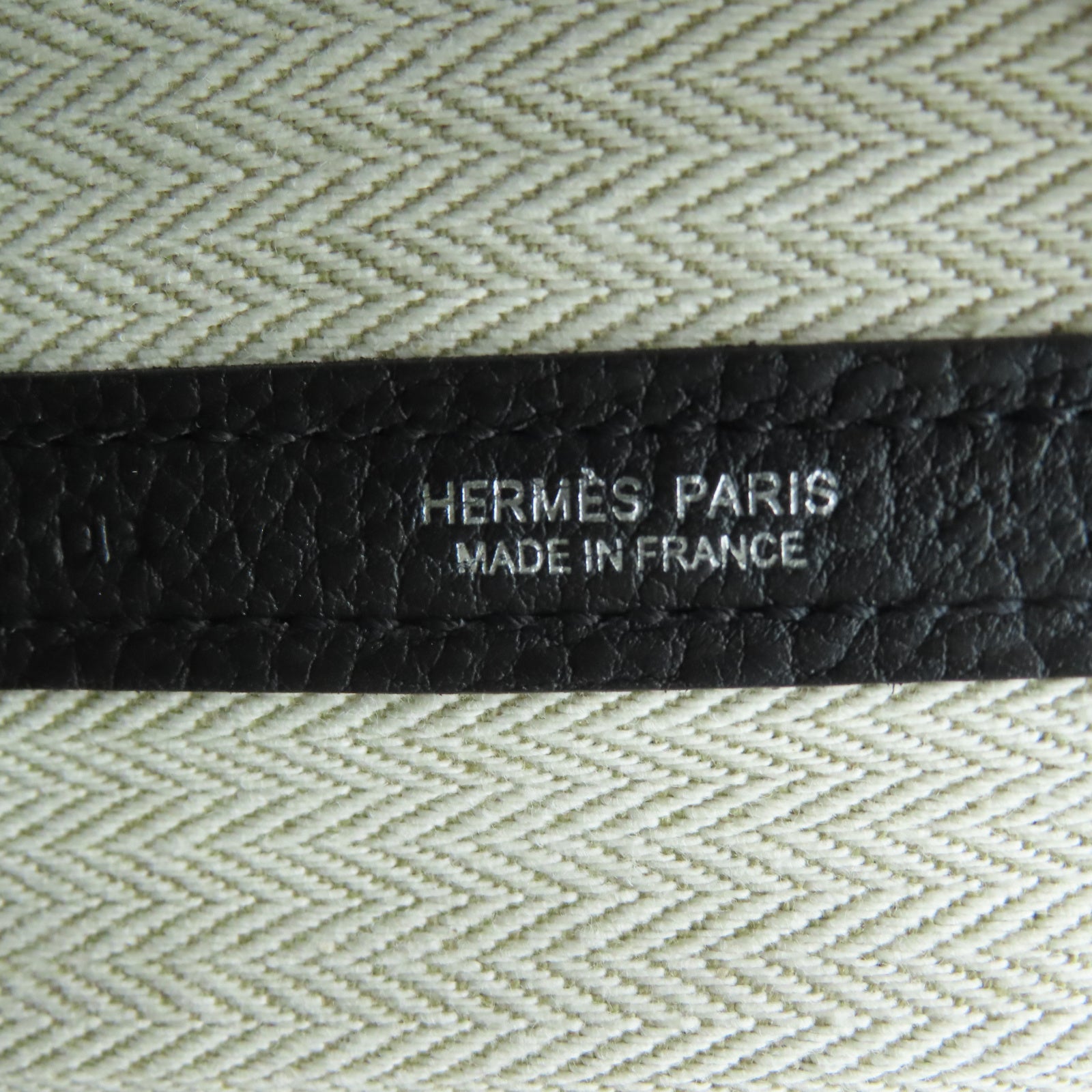 HERMES Taurillon Clemence皮革GardenParty PM銀扣手挽袋黑色