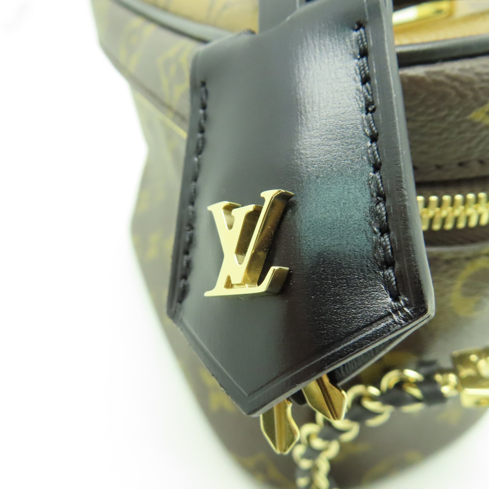 LOUIS VUITTON Monogram Vanity PM金扣手挽肩背兩用袋啡色
