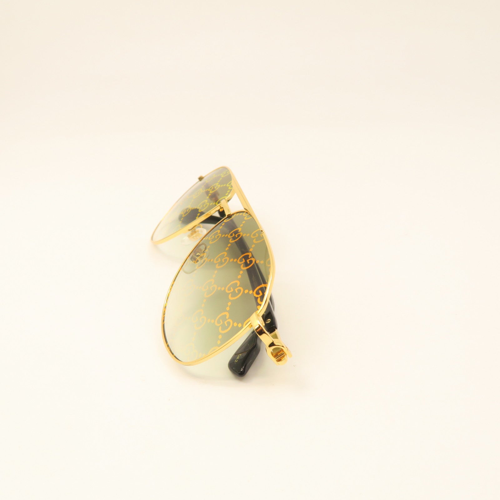 GUCCI PVC/Metal Sunglasses Gold/Black