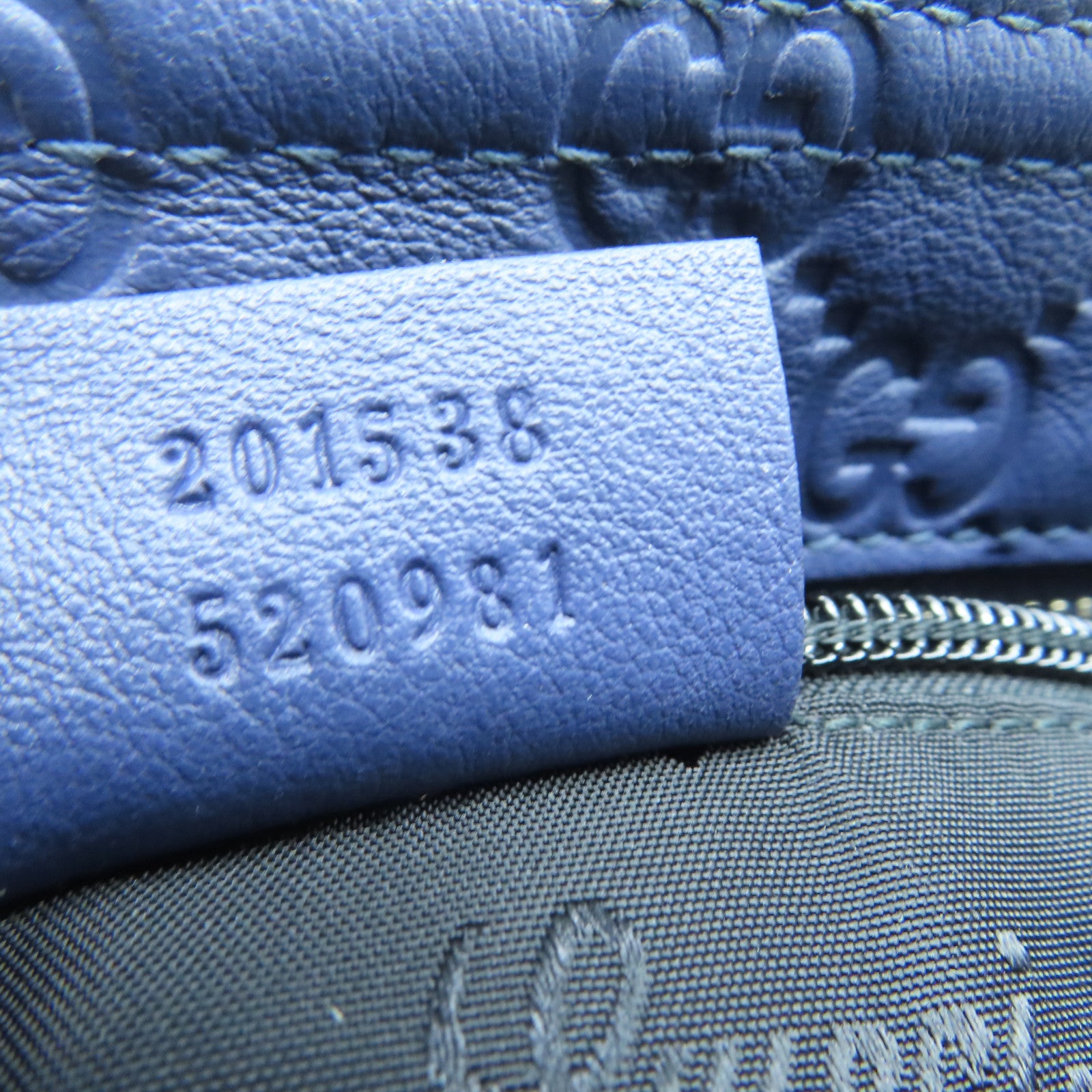 GUCCI 牛皮皮革Shoulder Bag銀扣肩背袋藍色