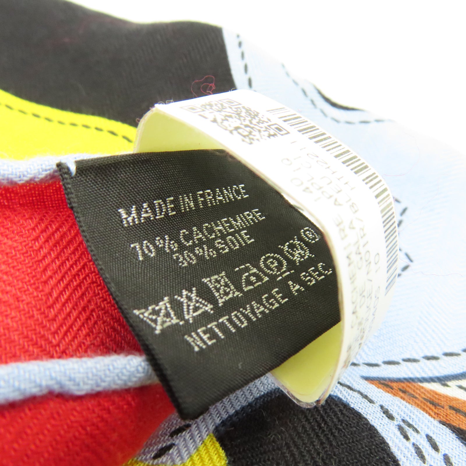 HERMES 羊絨/絲質Scarf140絲巾黑色/彩色