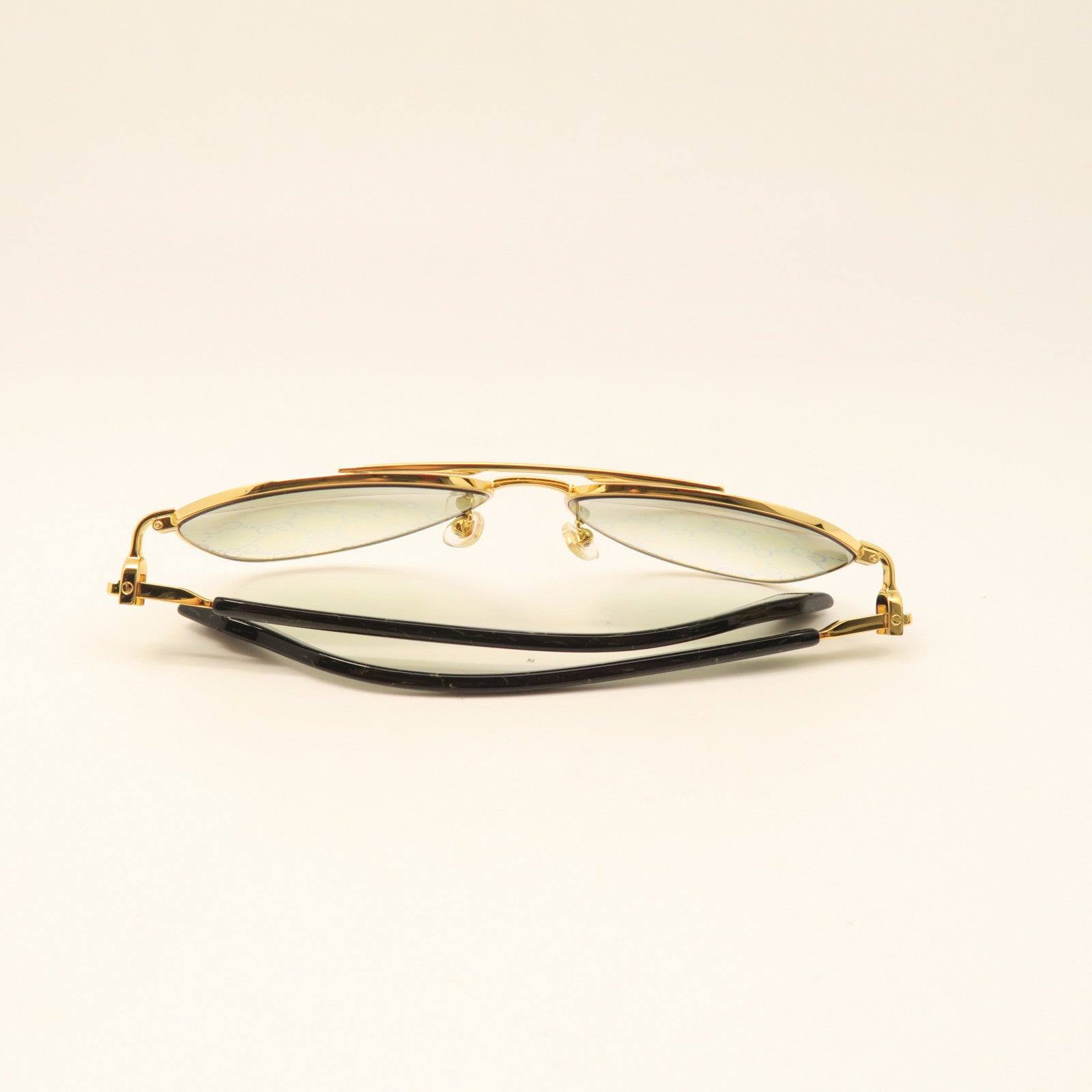 GUCCI PVC/Metal Sunglasses Gold/Black