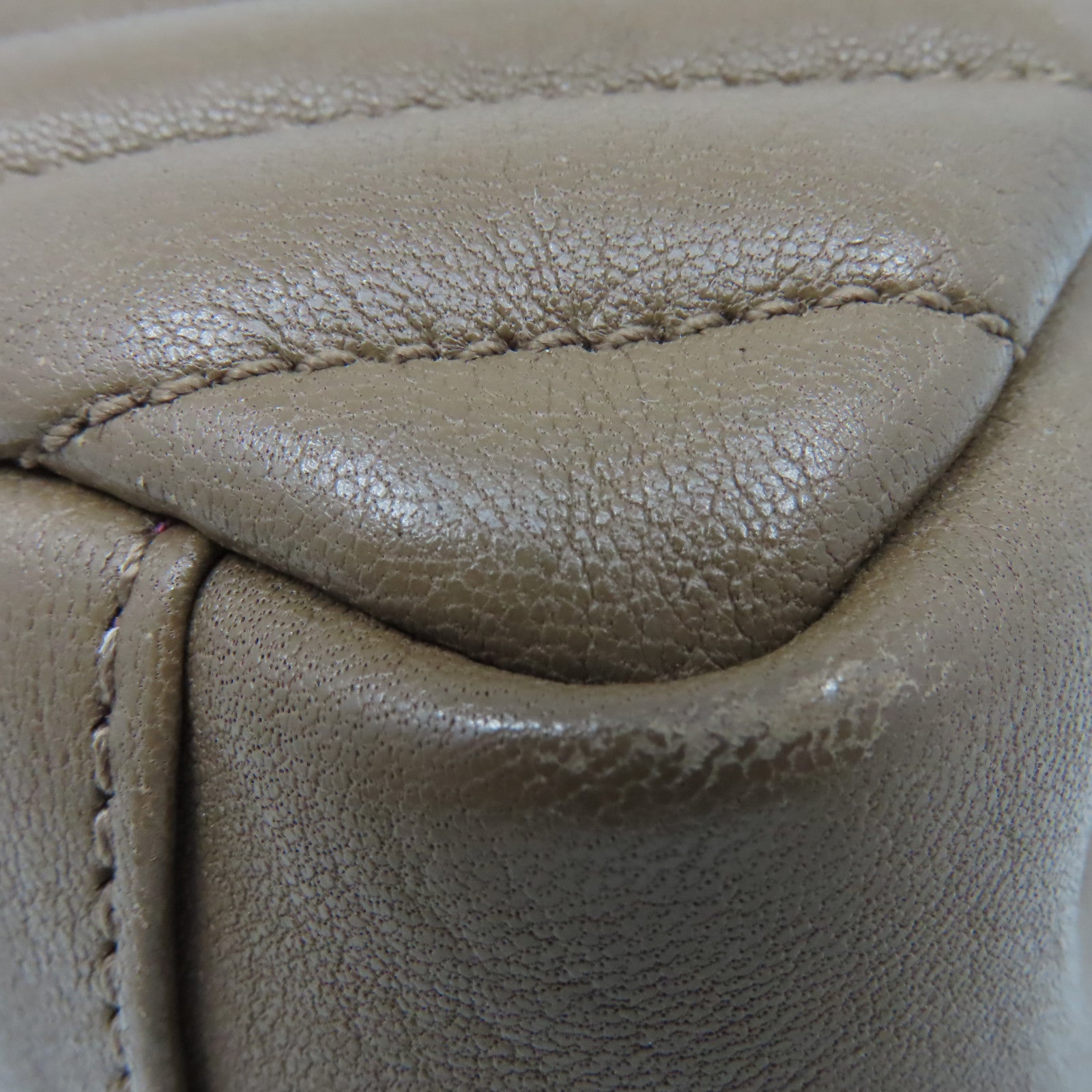 SAINT LAURENT 牛皮皮革College Medium 2Way Chain Shoulder Bag銀扣鏈帶手挽肩背兩用袋啡色