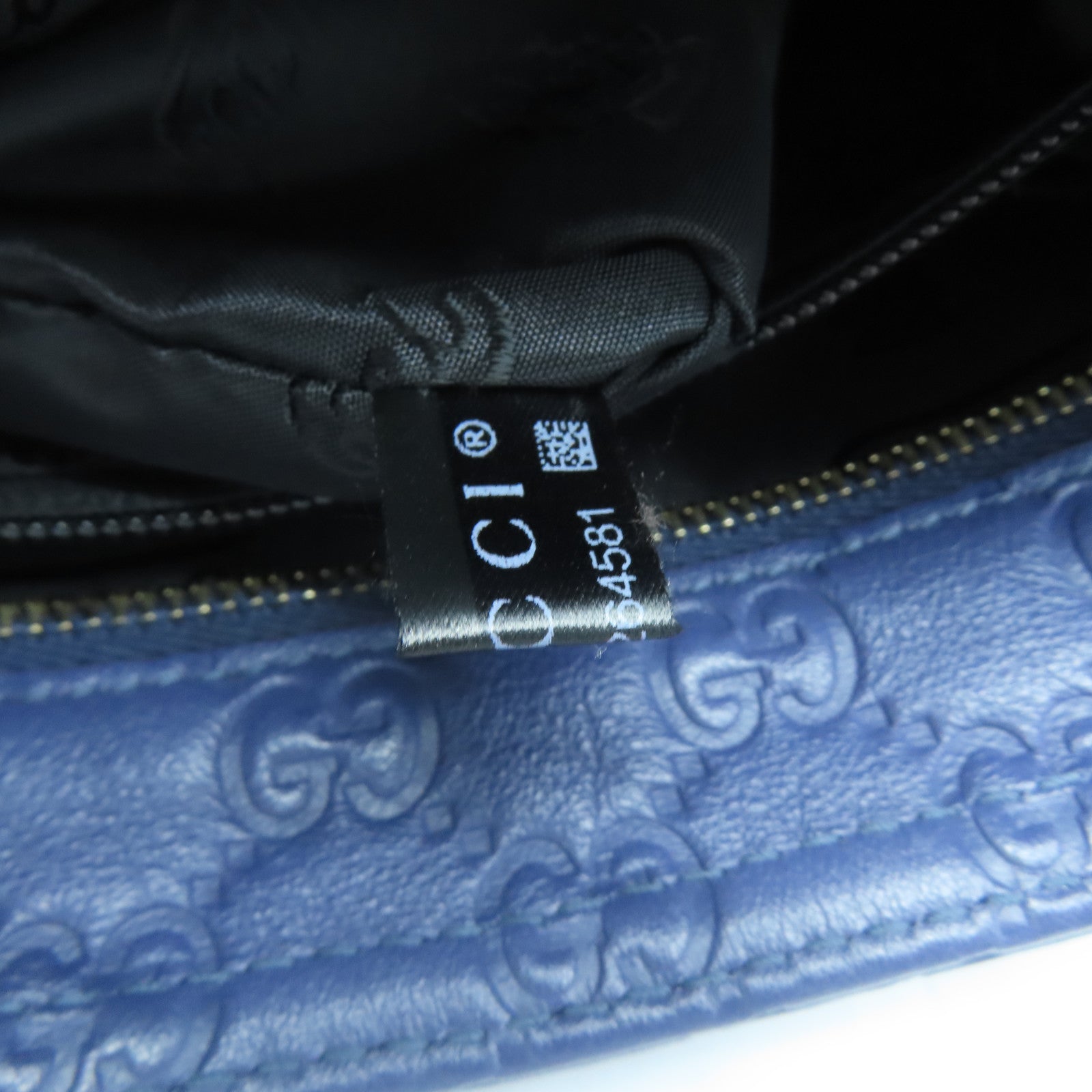 GUCCI 牛皮皮革Shoulder Bag銀扣肩背袋藍色