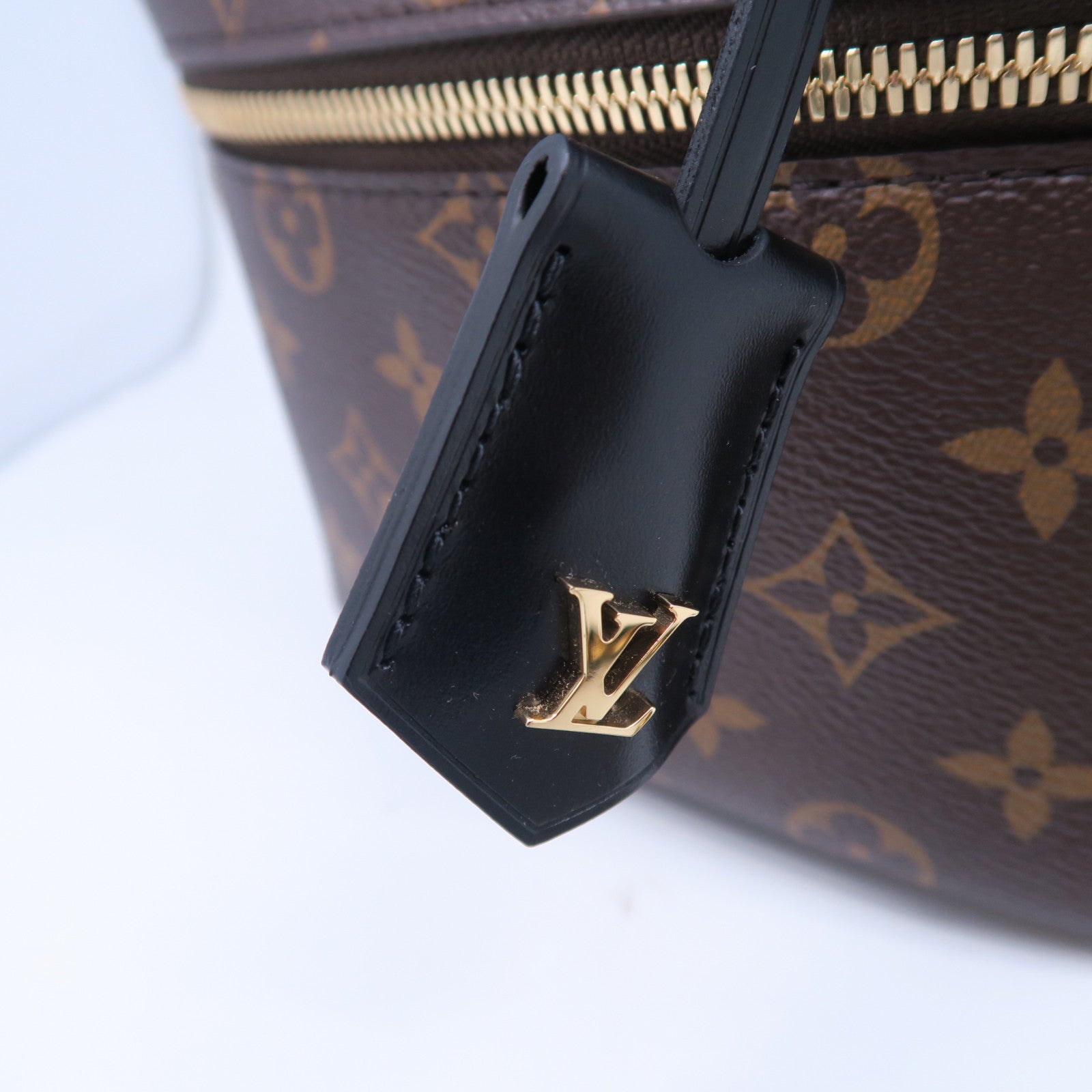 LOUIS VUITTON Monogram Vanity PM金扣手挽肩背兩用袋棕色