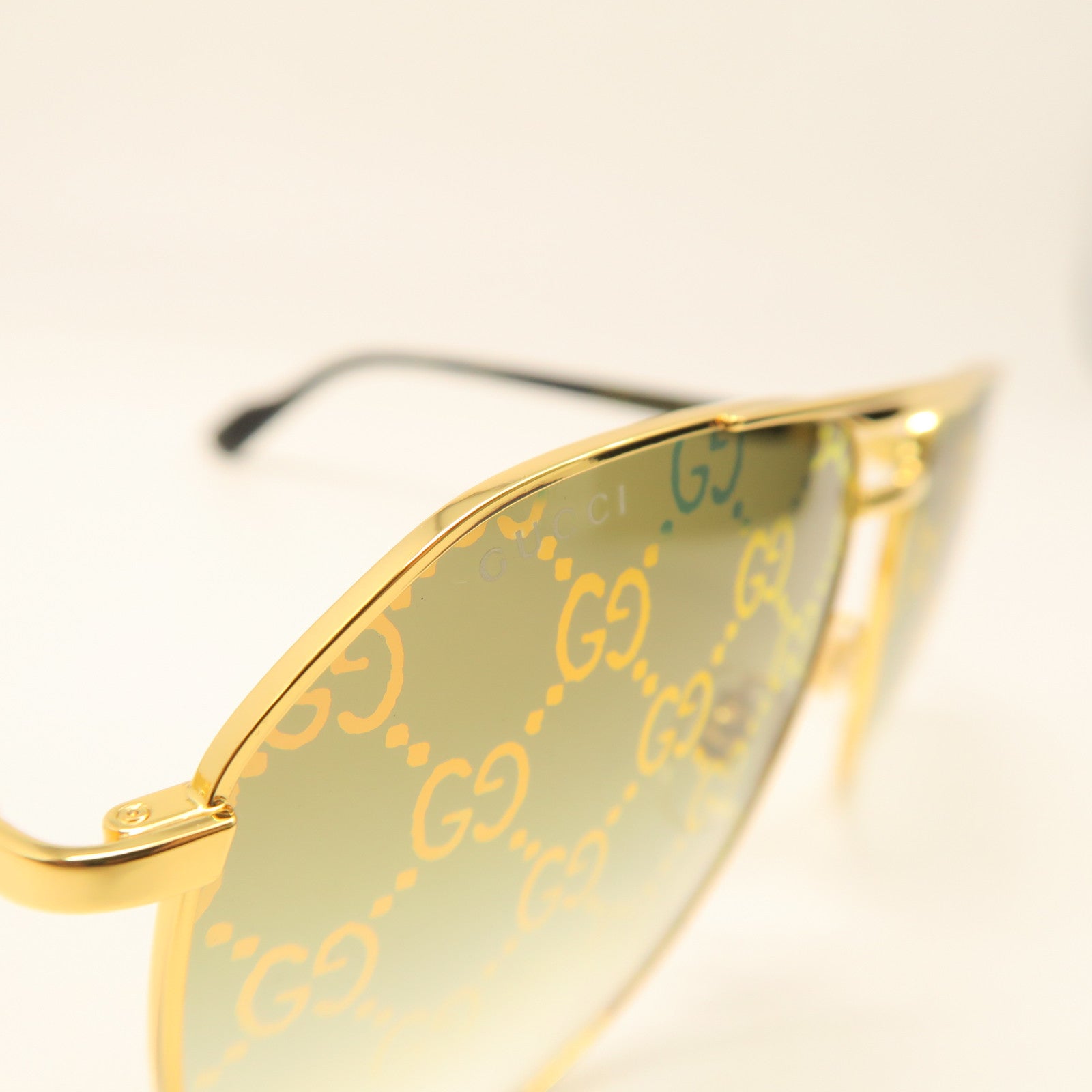 GUCCI PVC/Metal Sunglasses Gold/Black