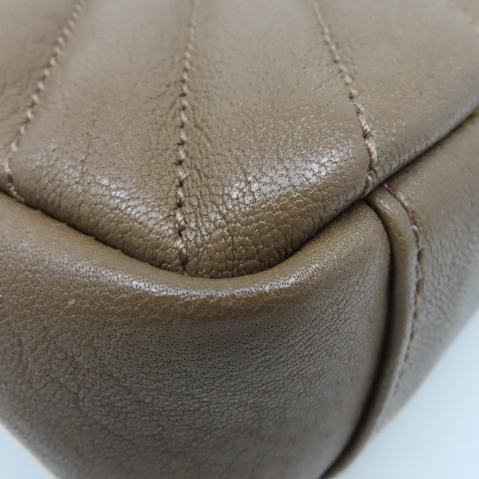 SAINT LAURENT 牛皮皮革College Medium 2Way Chain Shoulder Bag銀扣鏈帶手挽肩背兩用袋啡色