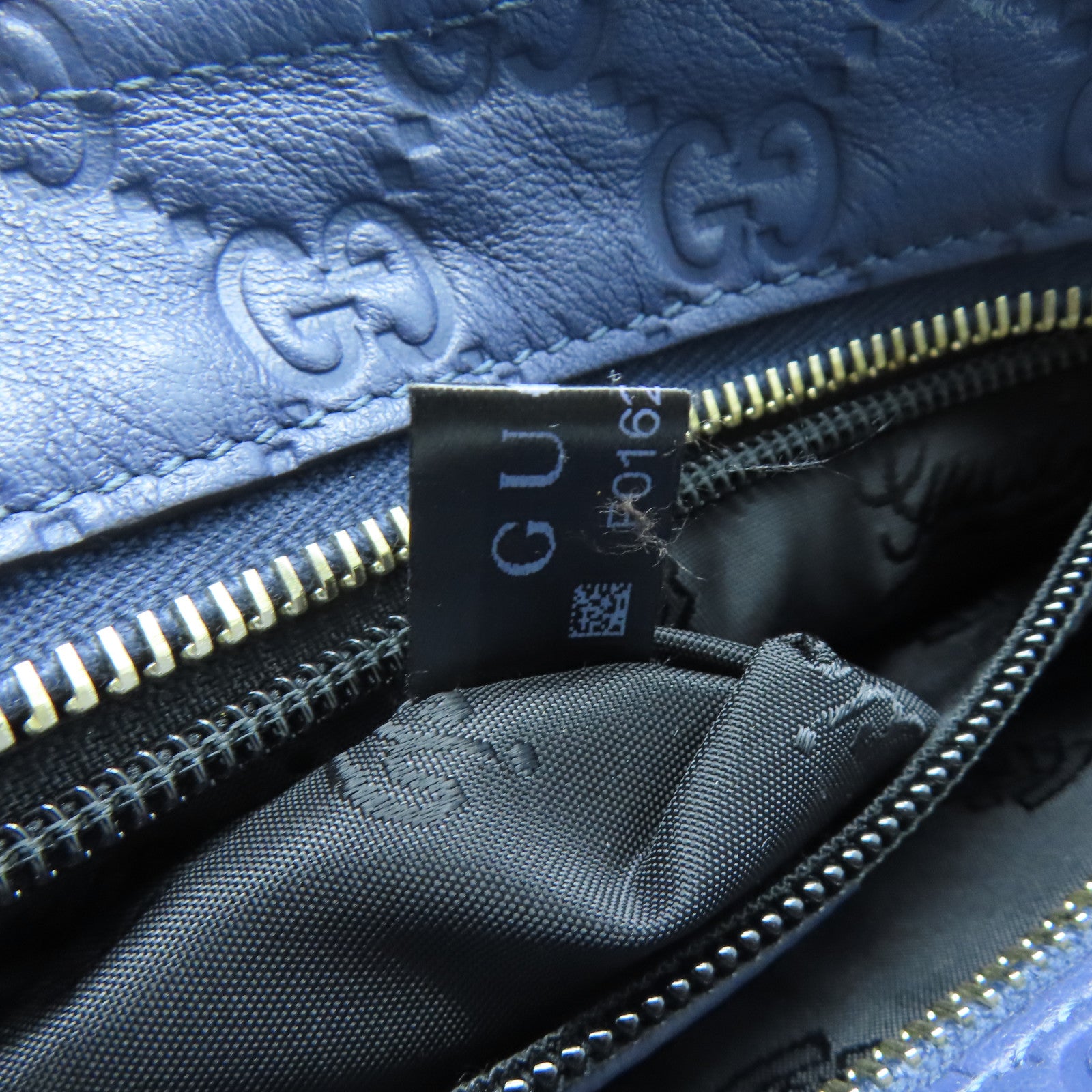 GUCCI 牛皮皮革Shoulder Bag銀扣肩背袋藍色
