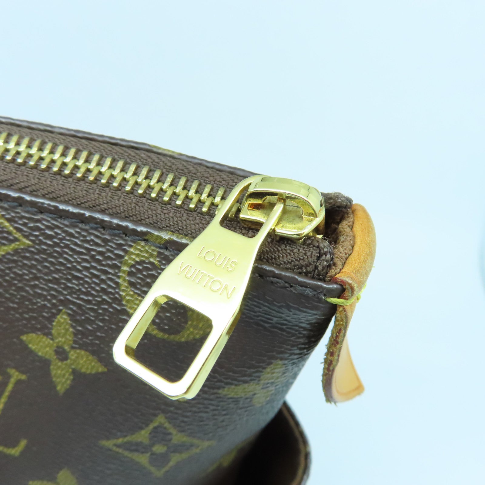 LOUIS VUITTON Monogram Totally MM金扣手挽袋棕色