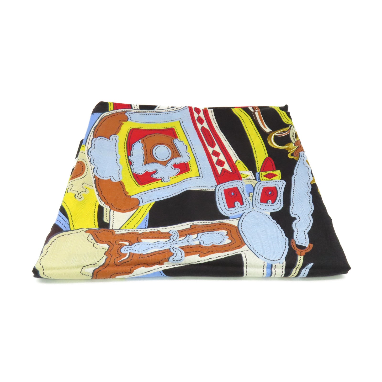HERMES 羊絨/絲質Scarf140絲巾黑色/彩色