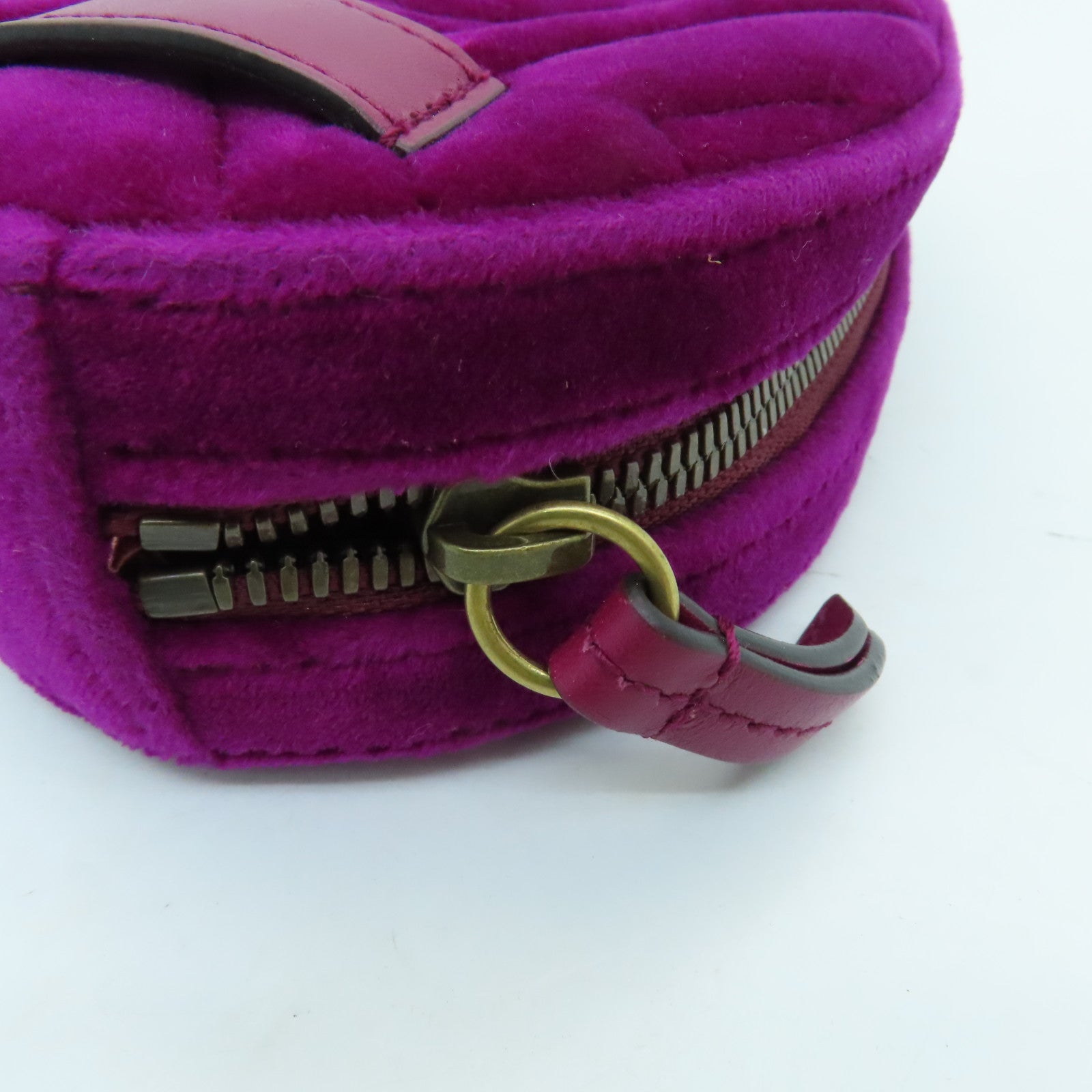 GUCCI Velvet GG Marmont Belt Bag Purple