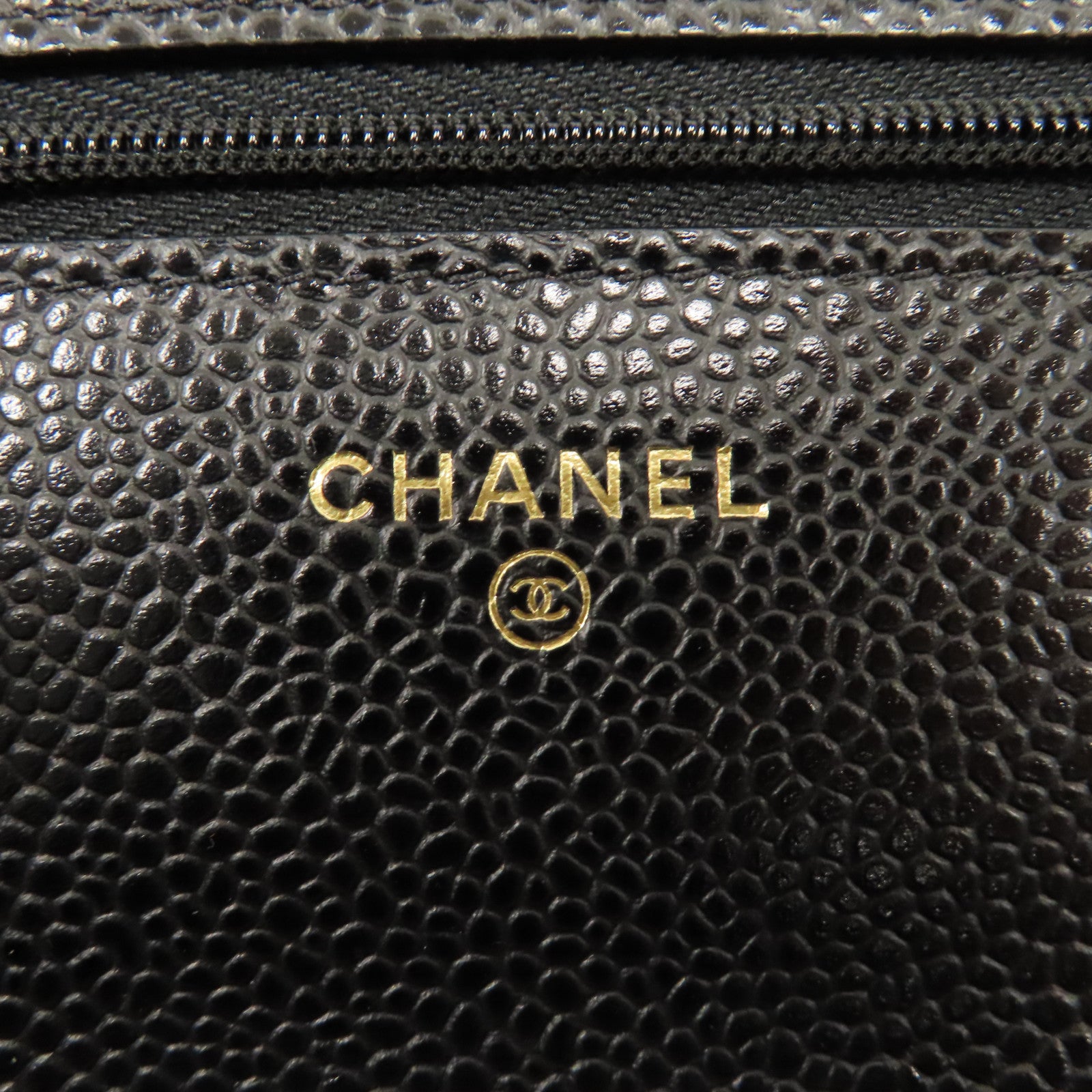 CHANEL 菱格牛皮皮革Wallet On Chain金扣鏈帶肩背袋黑色
