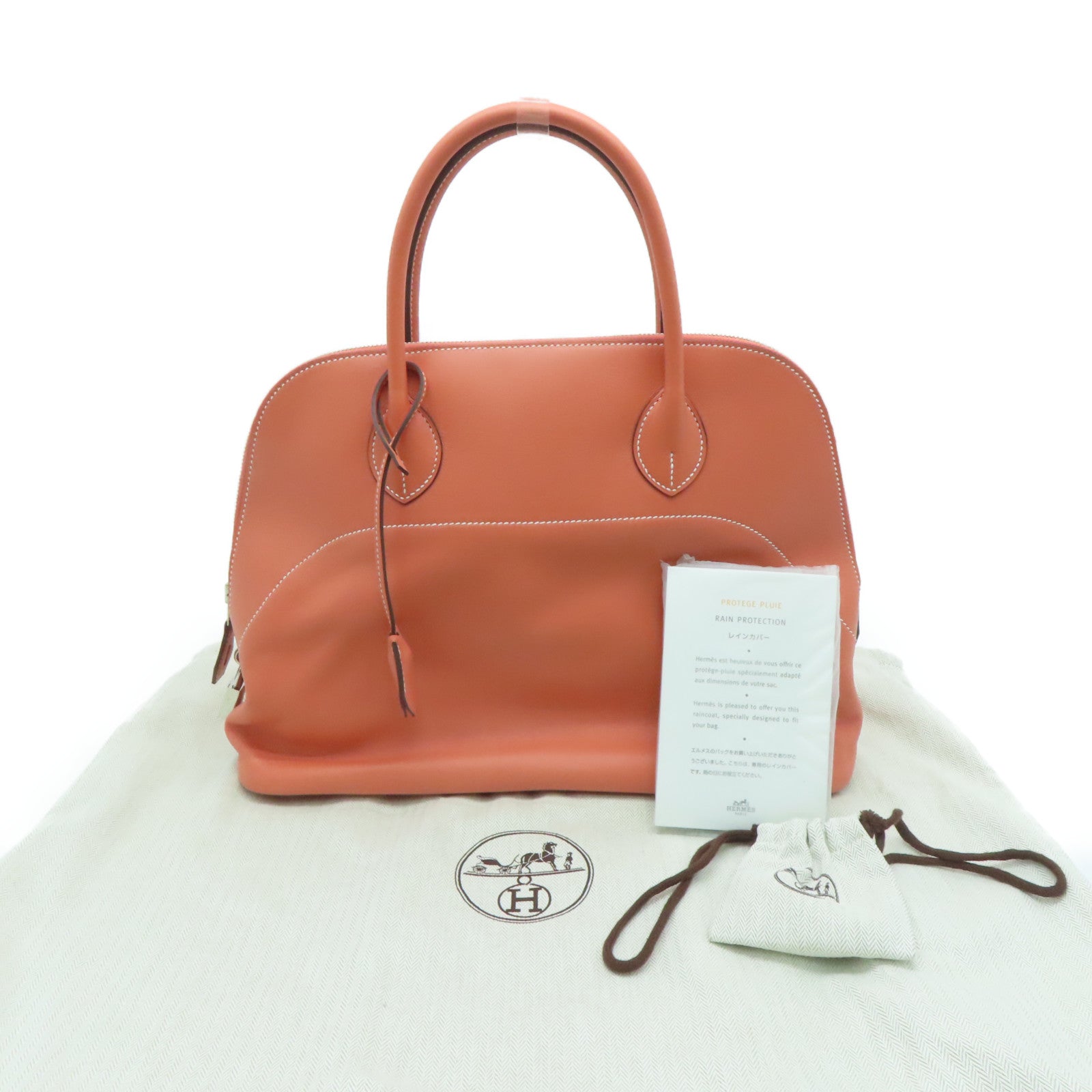 HERMES Swift Bolide Relax 35 silver buckle handle bag Crevette