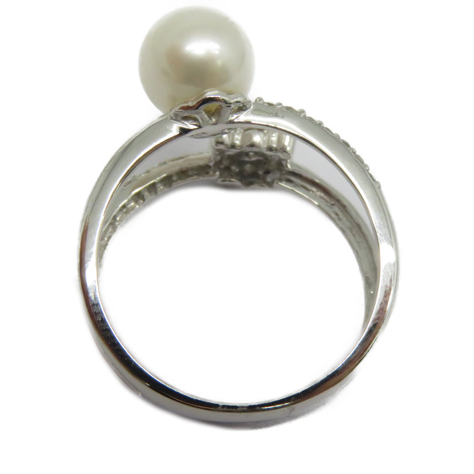 JEWELRY 【激減優惠】18K白金Pearl Ring 2.917ct珍珠/0.28ct鑽石戒指US#6