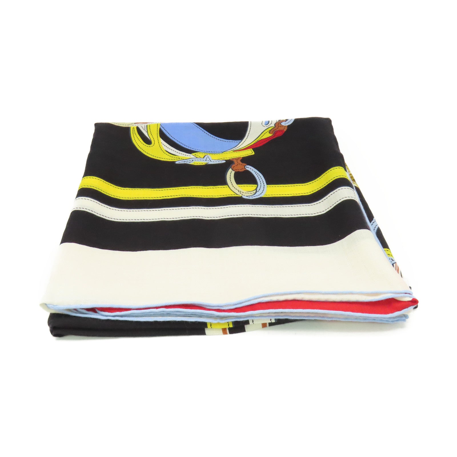 HERMES 羊絨/絲質Scarf140絲巾黑色/彩色