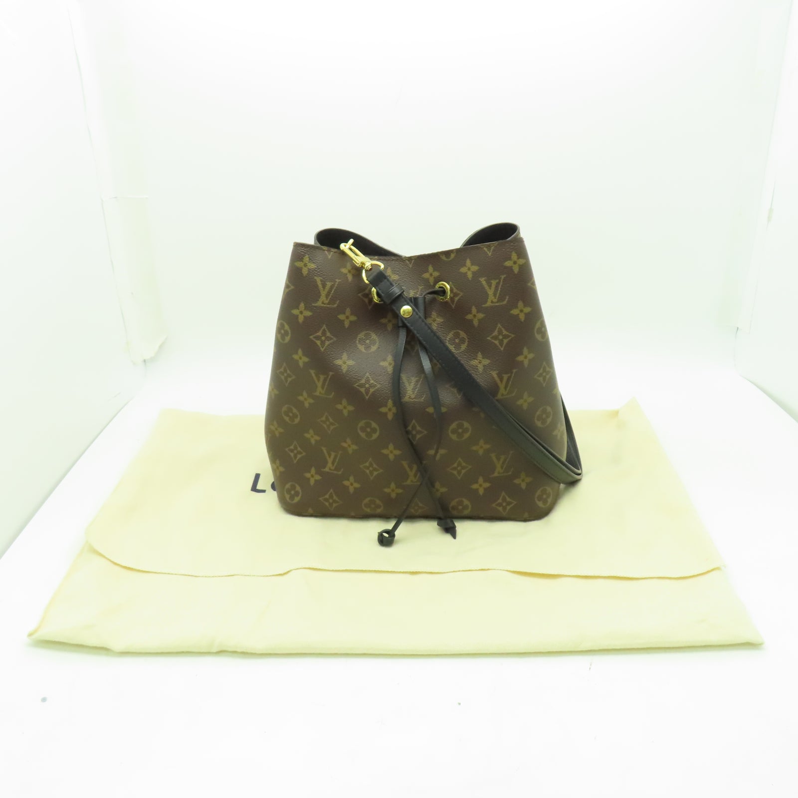 LOUIS VUITTON Monogram NeoNoe MM金扣肩背袋啡色
