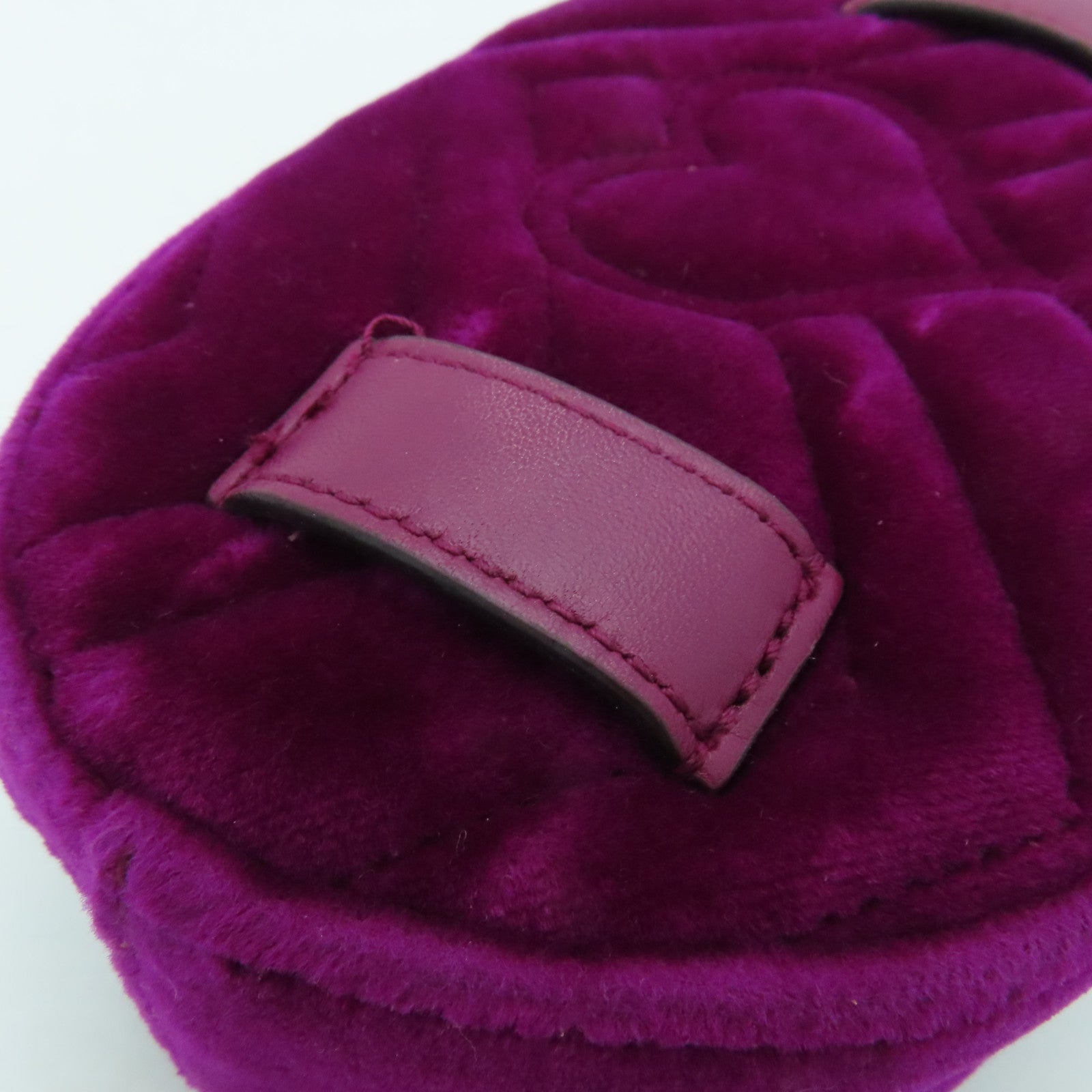 GUCCI Velvet GG Marmont Belt Bag Purple